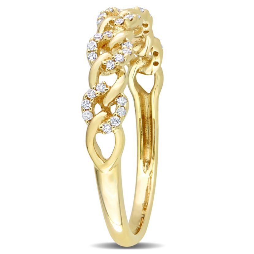 1/8 ct. t.w. Diamond Link Ring in 14K Yellow Gold