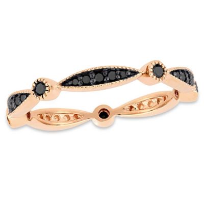 Belk & Co 1/4 ct. t.w. Black Diamond Eternity Band in 10K Rose Gold, Pink, 6