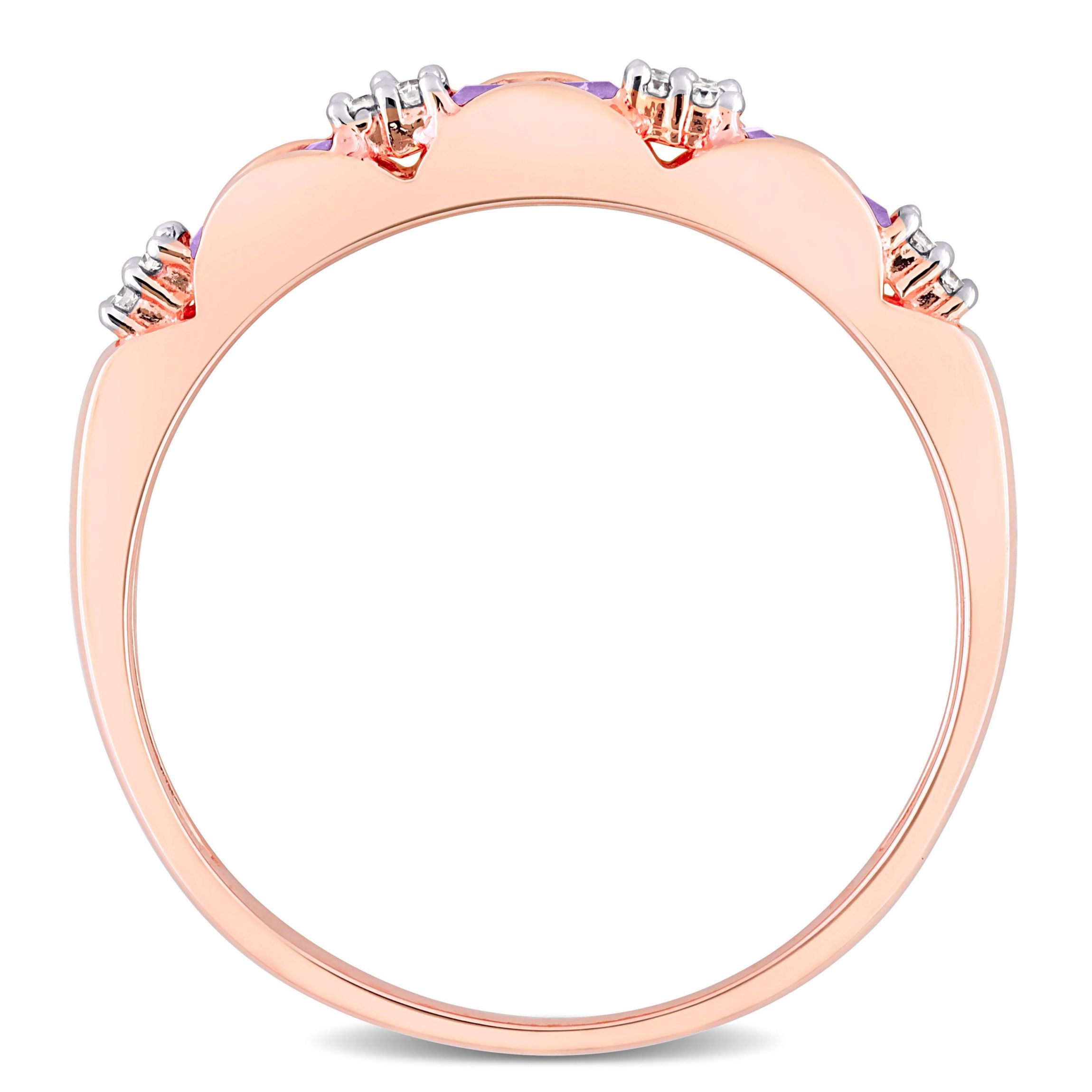 Amethyst and Diamond Accent Eternity Ring in 10k Rose Gold