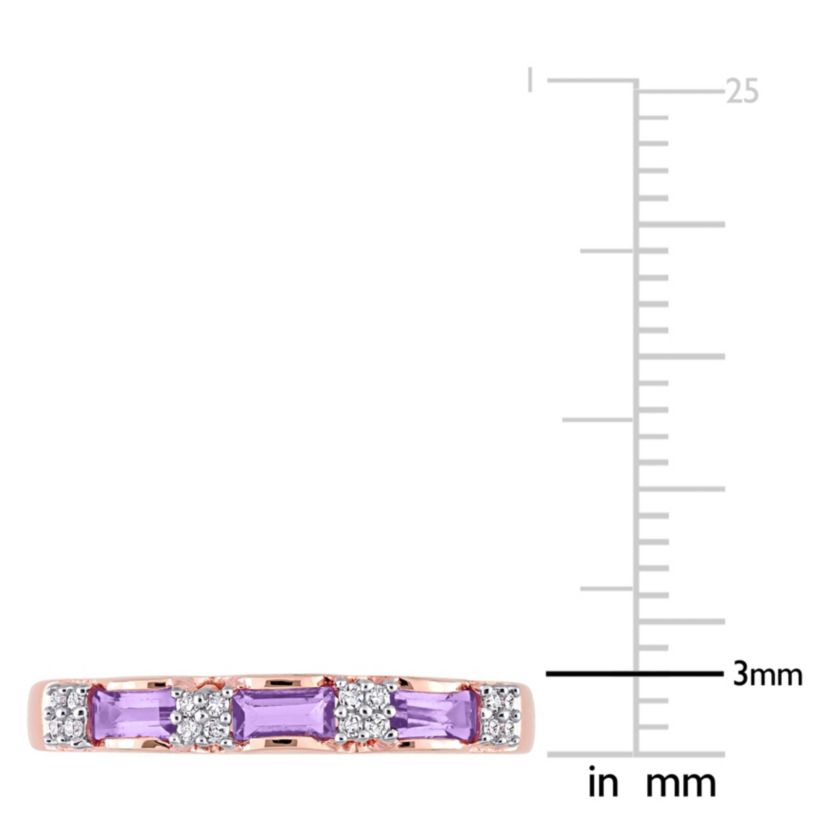 Amethyst and Diamond Accent Eternity Ring in 10k Rose Gold