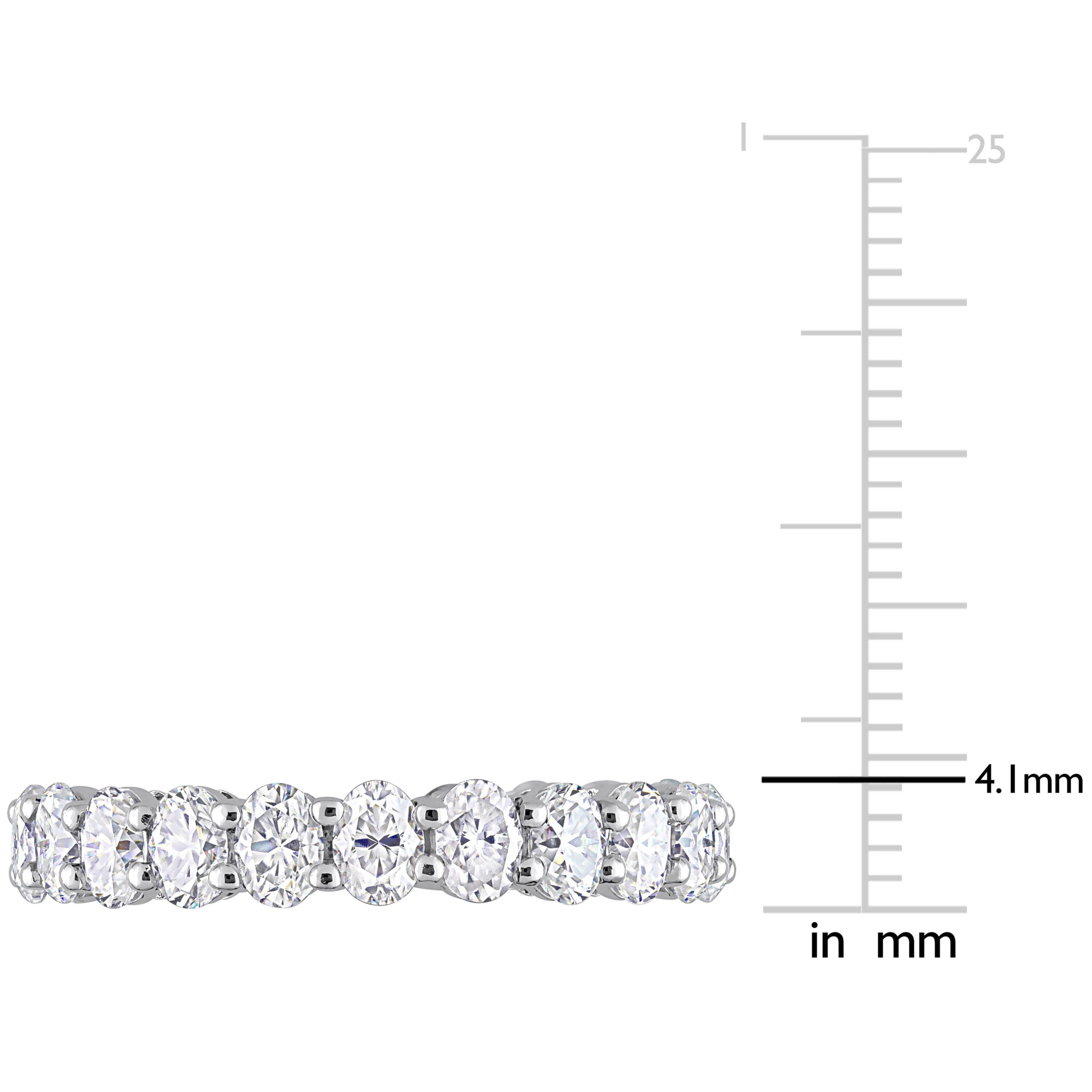 Lab Created Oval Cut Created Moissanite Eternity Ring in 14k White Gold