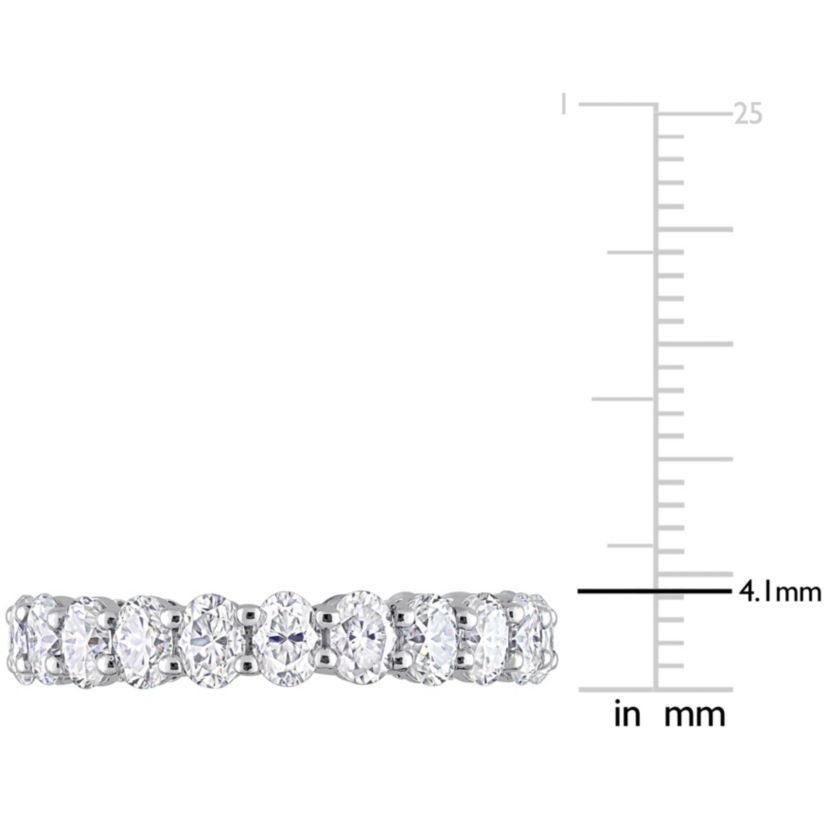 Lab Created Oval Cut Created Moissanite Eternity Ring in 14k White Gold