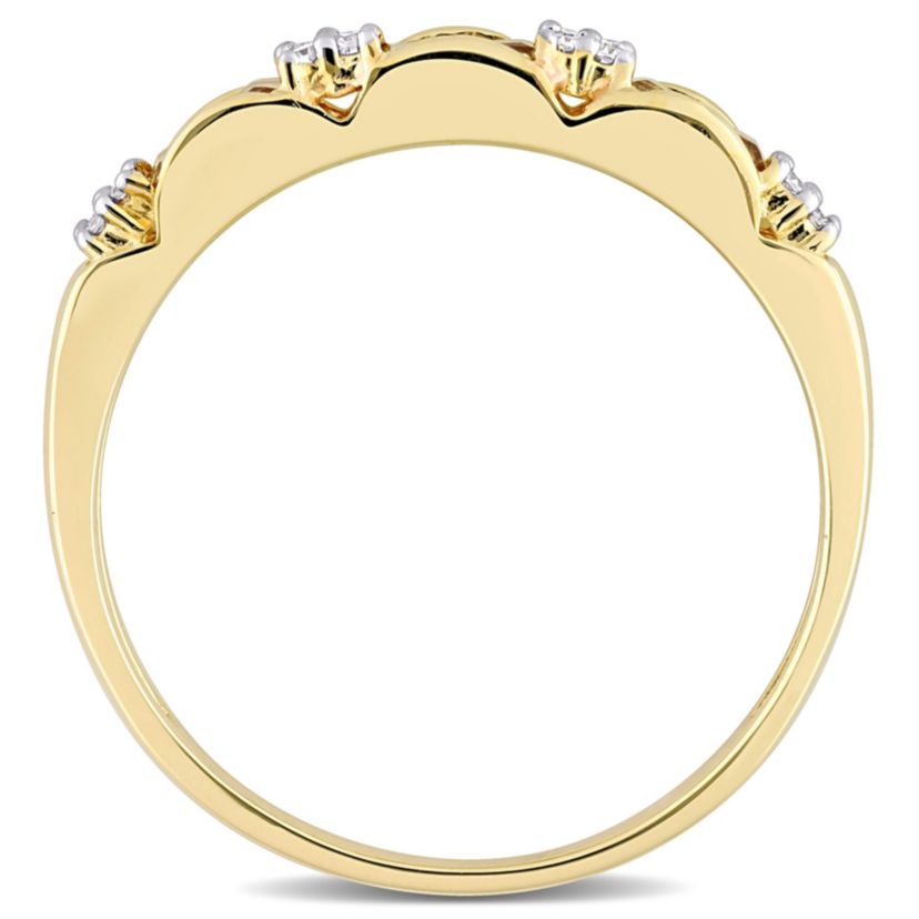 Citrine and Diamond Accent Eternity Ring in 10k Yellow Gold