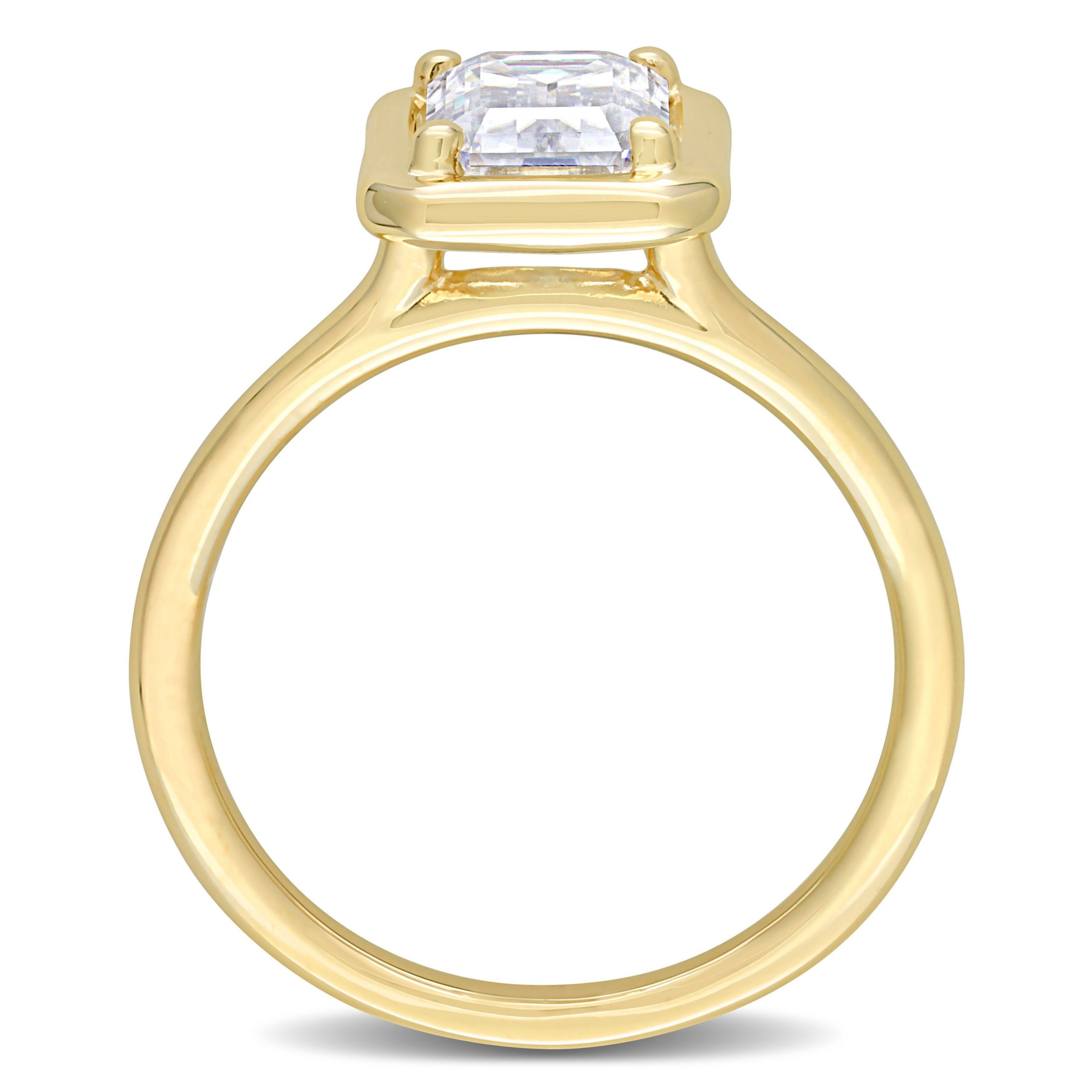 Lab Created Octagon Created Moissanite Engagement Ring in 10k Yellow Gold