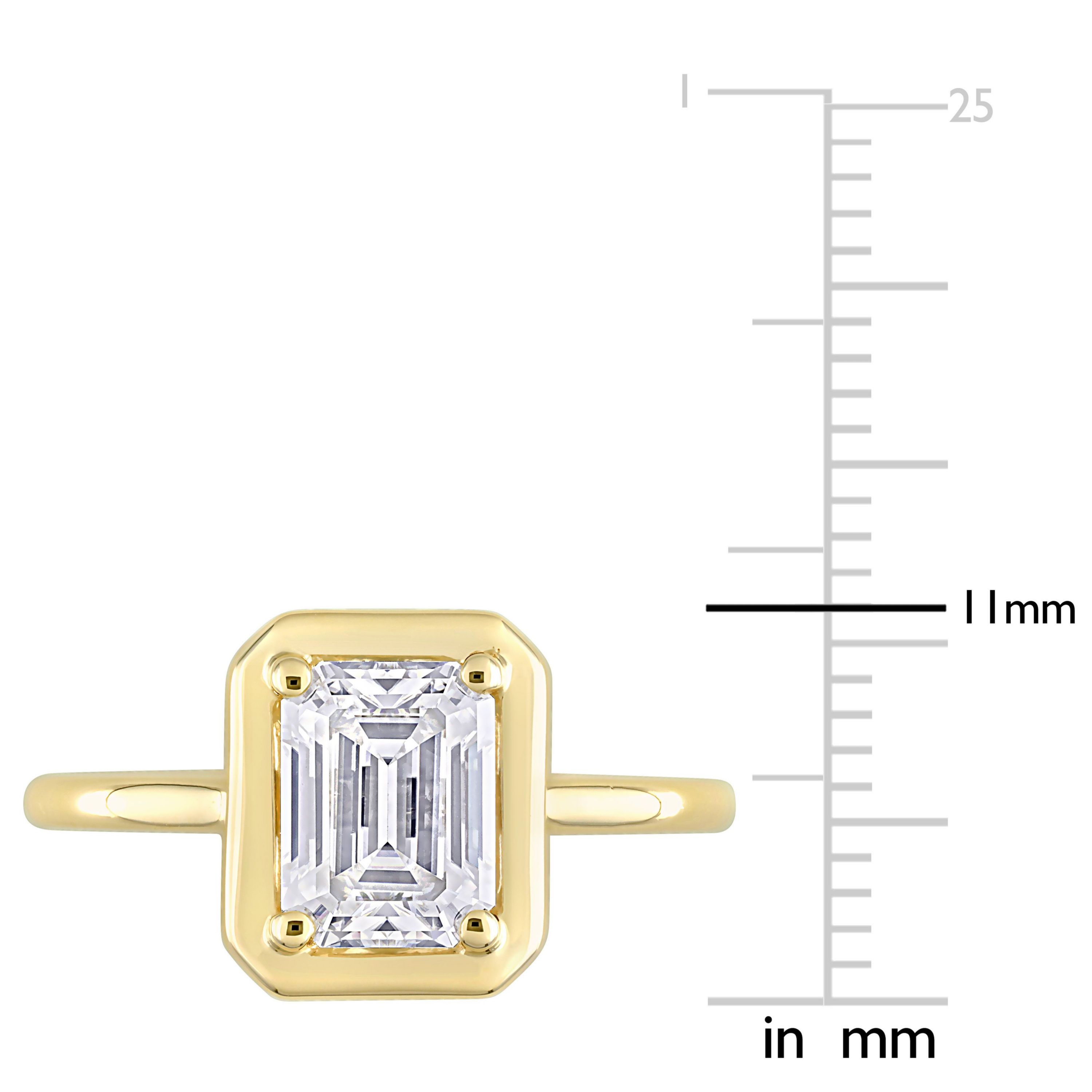 Lab Created Octagon Created Moissanite Engagement Ring in 10k Yellow Gold