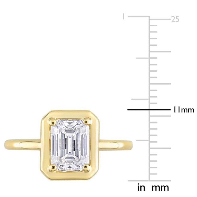 Lab Created Octagon Created Moissanite Engagement Ring in 10k Yellow Gold