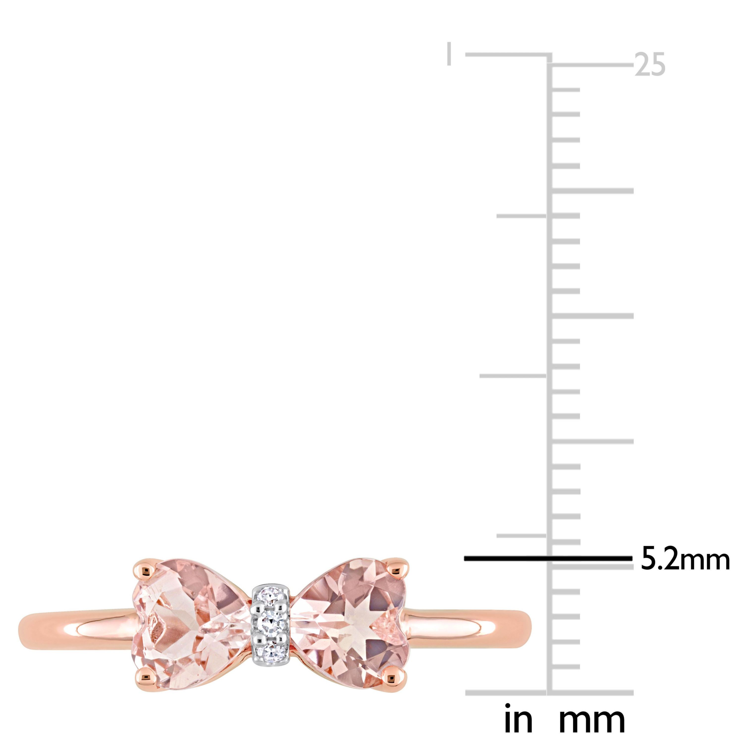 Morganite and Diamond Accent Bow Ring in 10k Rose Gold