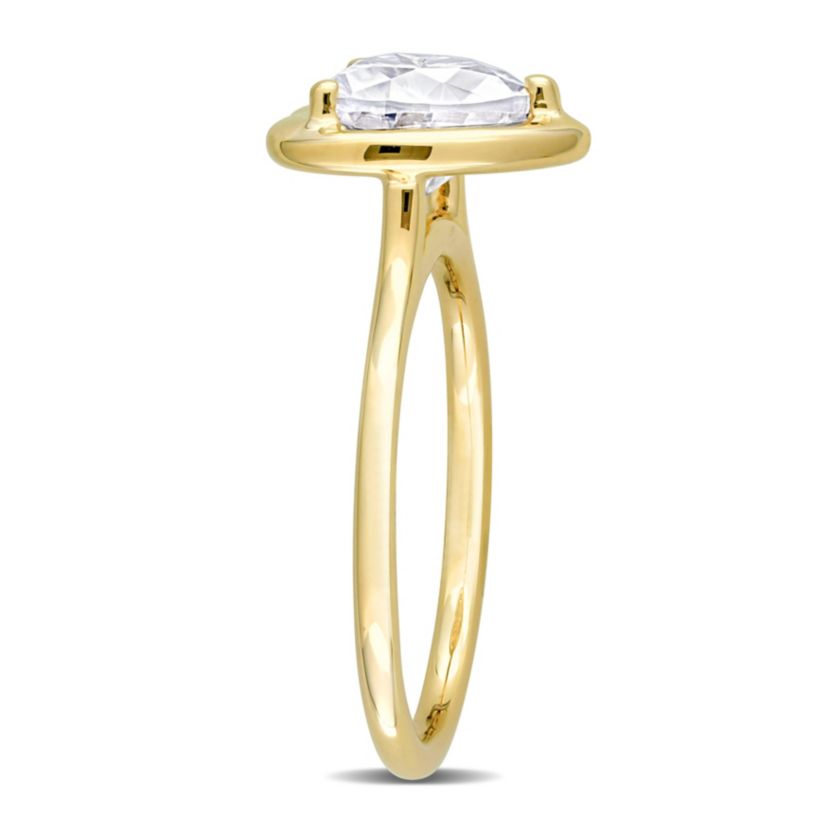 Lab Created 2 CT DEW Heart-Shaped Created Moissanite Engagement Ring in 10k Yellow Gold