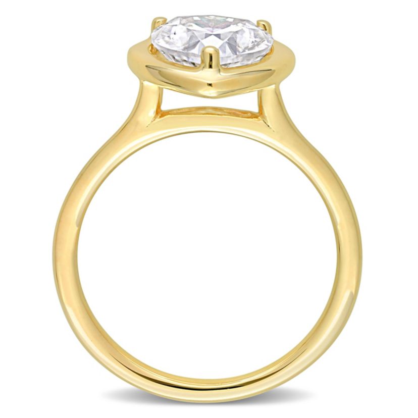 Lab Created 2 CT DEW Heart-Shaped Created Moissanite Engagement Ring in 10k Yellow Gold