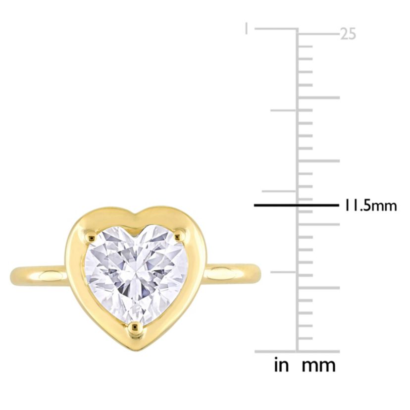 Lab Created 2 CT DEW Heart-Shaped Created Moissanite Engagement Ring in 10k Yellow Gold