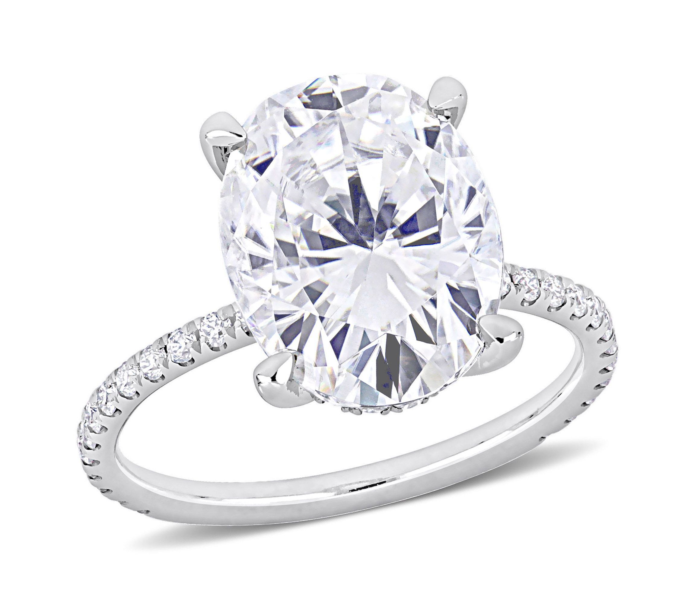 Lab Created Created Moissanite Engagement Ring in 10k White Gold