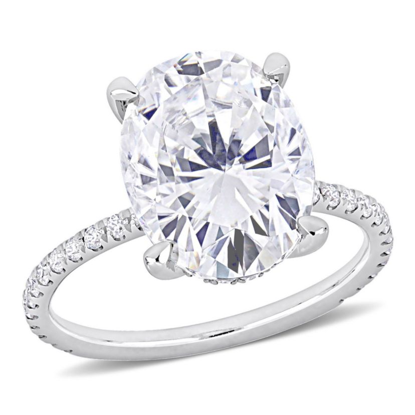 Lab Created Created Moissanite Engagement Ring in 10k White Gold