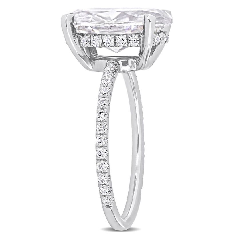 Lab Created Created Moissanite Engagement Ring in 10k White Gold