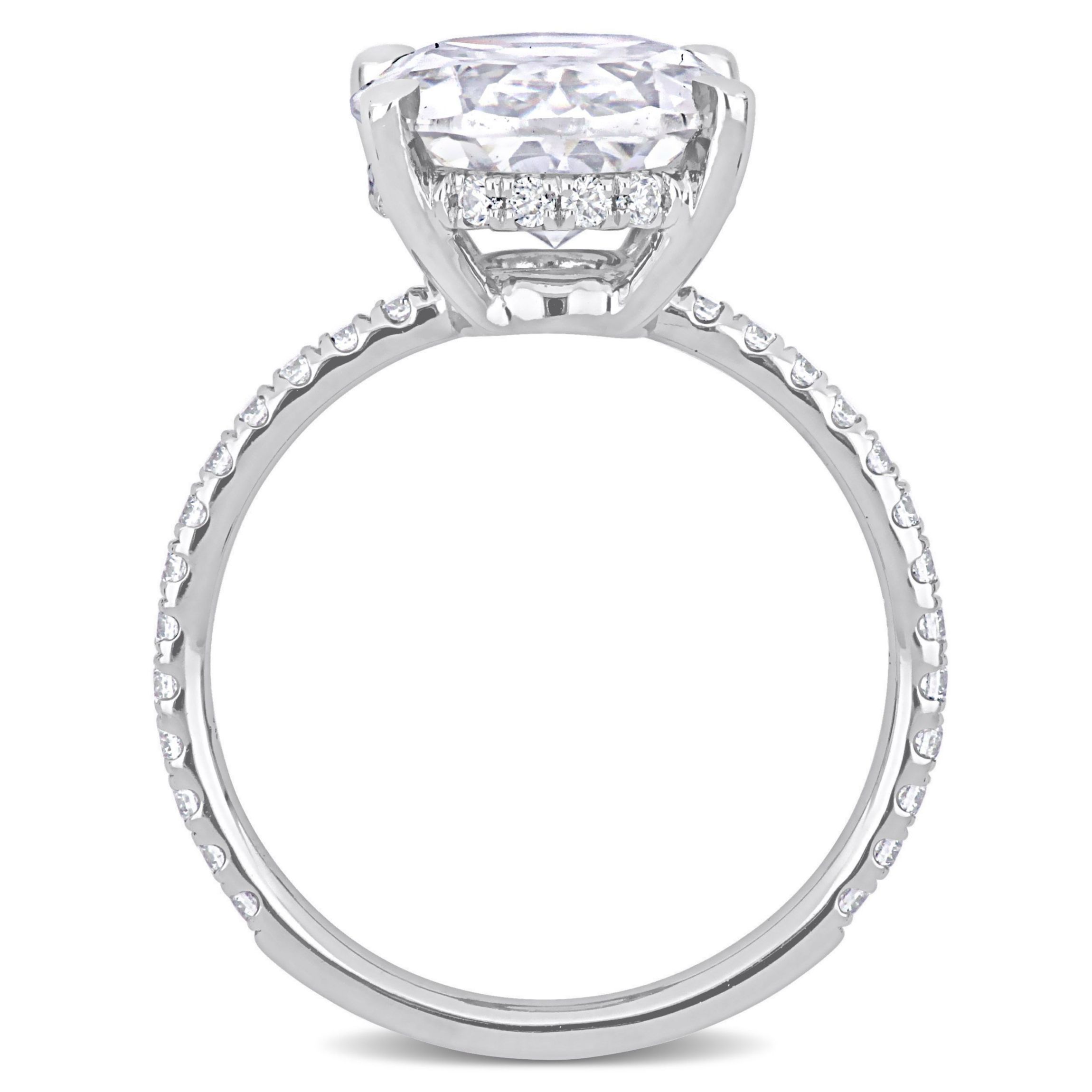 Lab Created Created Moissanite Engagement Ring in 10k White Gold