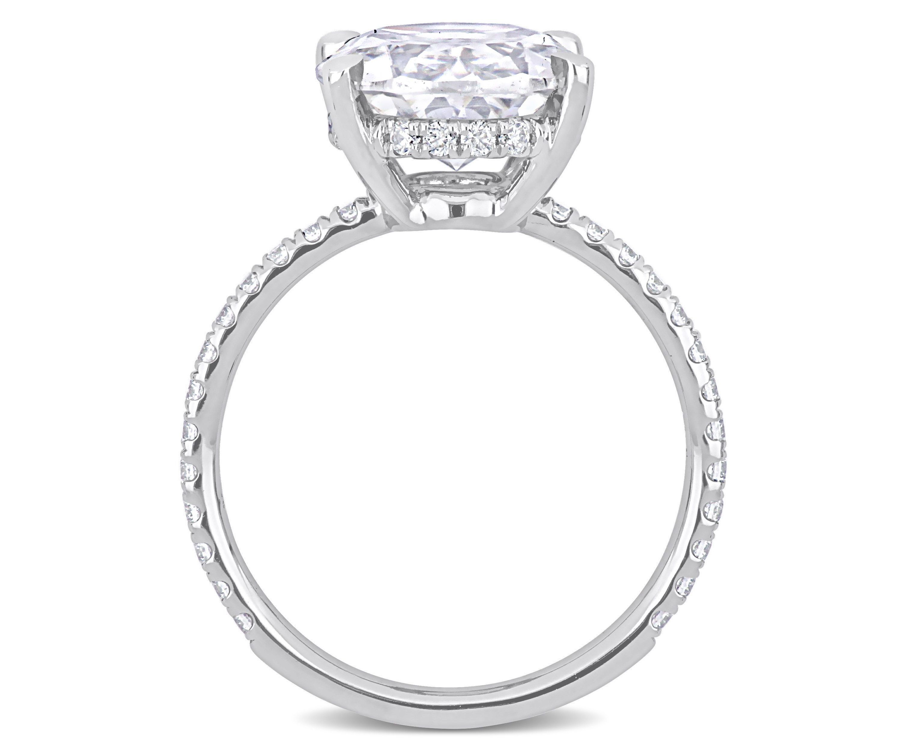 Lab Created Created Moissanite Engagement Ring in 10k White Gold