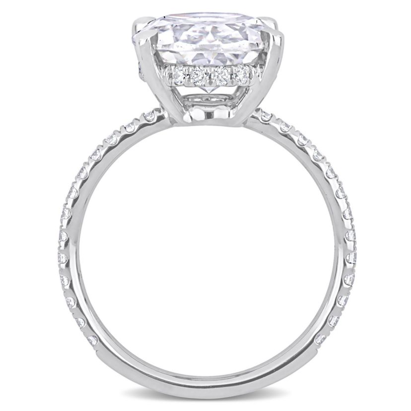 Lab Created Created Moissanite Engagement Ring in 10k White Gold