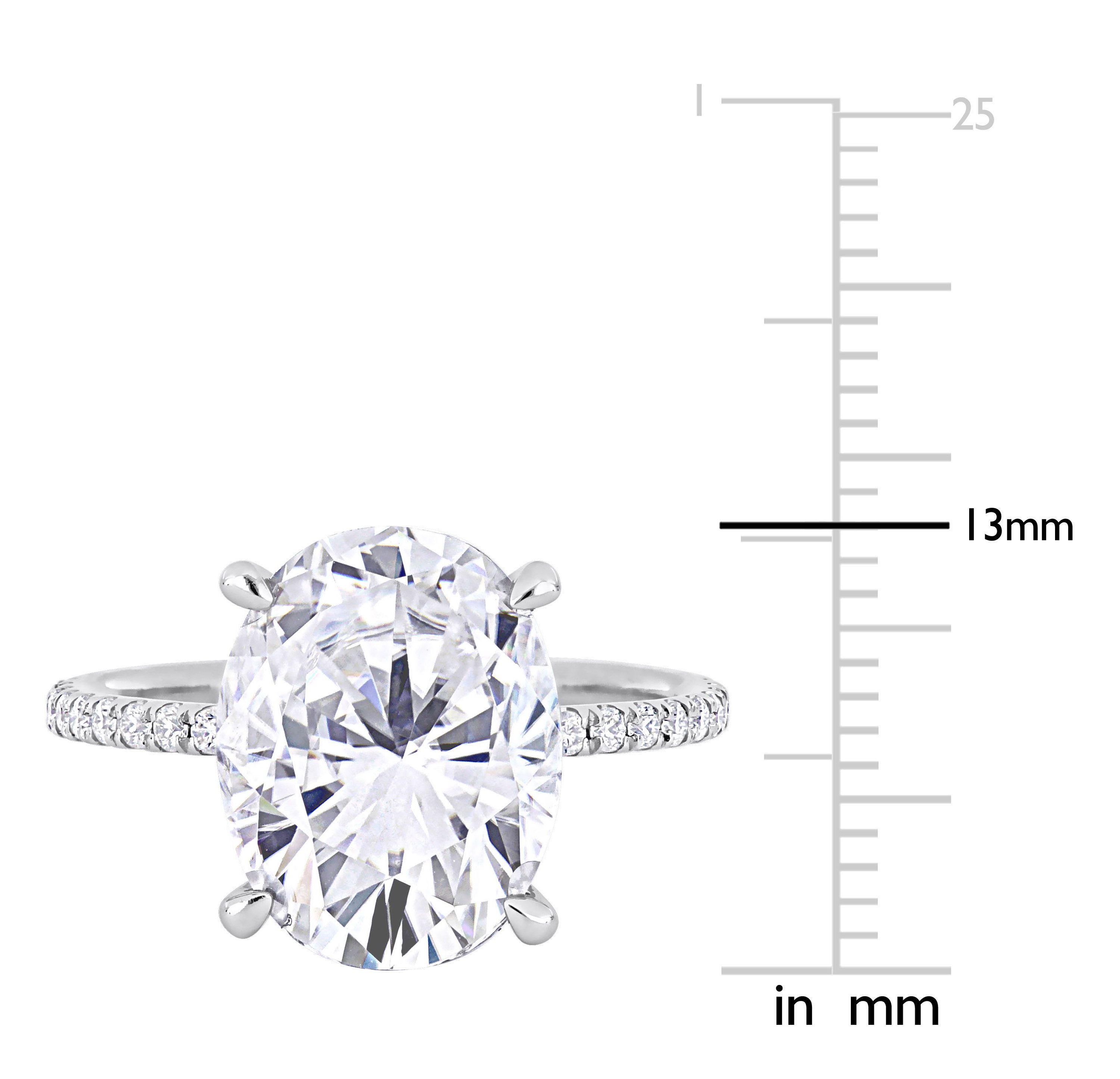 Lab Created Created Moissanite Engagement Ring in 10k White Gold