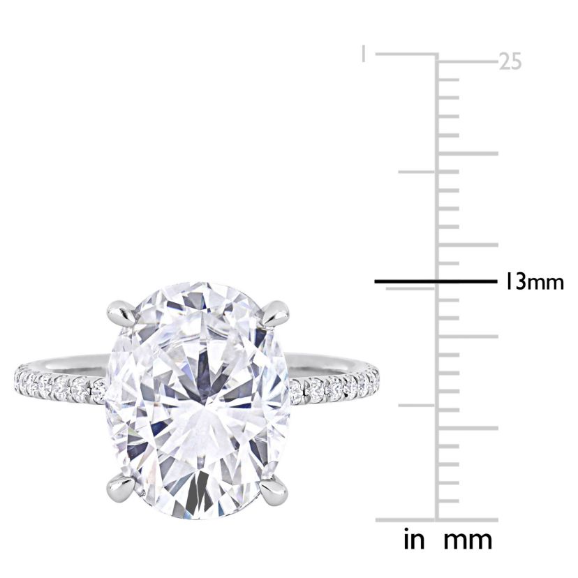 Lab Created Created Moissanite Engagement Ring in 10k White Gold