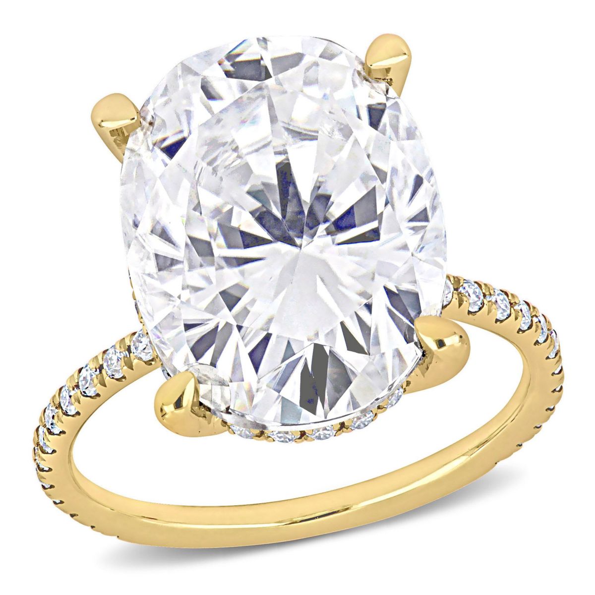 Lab Created Created Moissanite Engagement Ring in 10k Yellow Gold