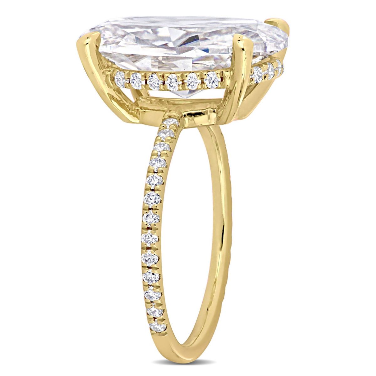 Lab Created Created Moissanite Engagement Ring in 10k Yellow Gold