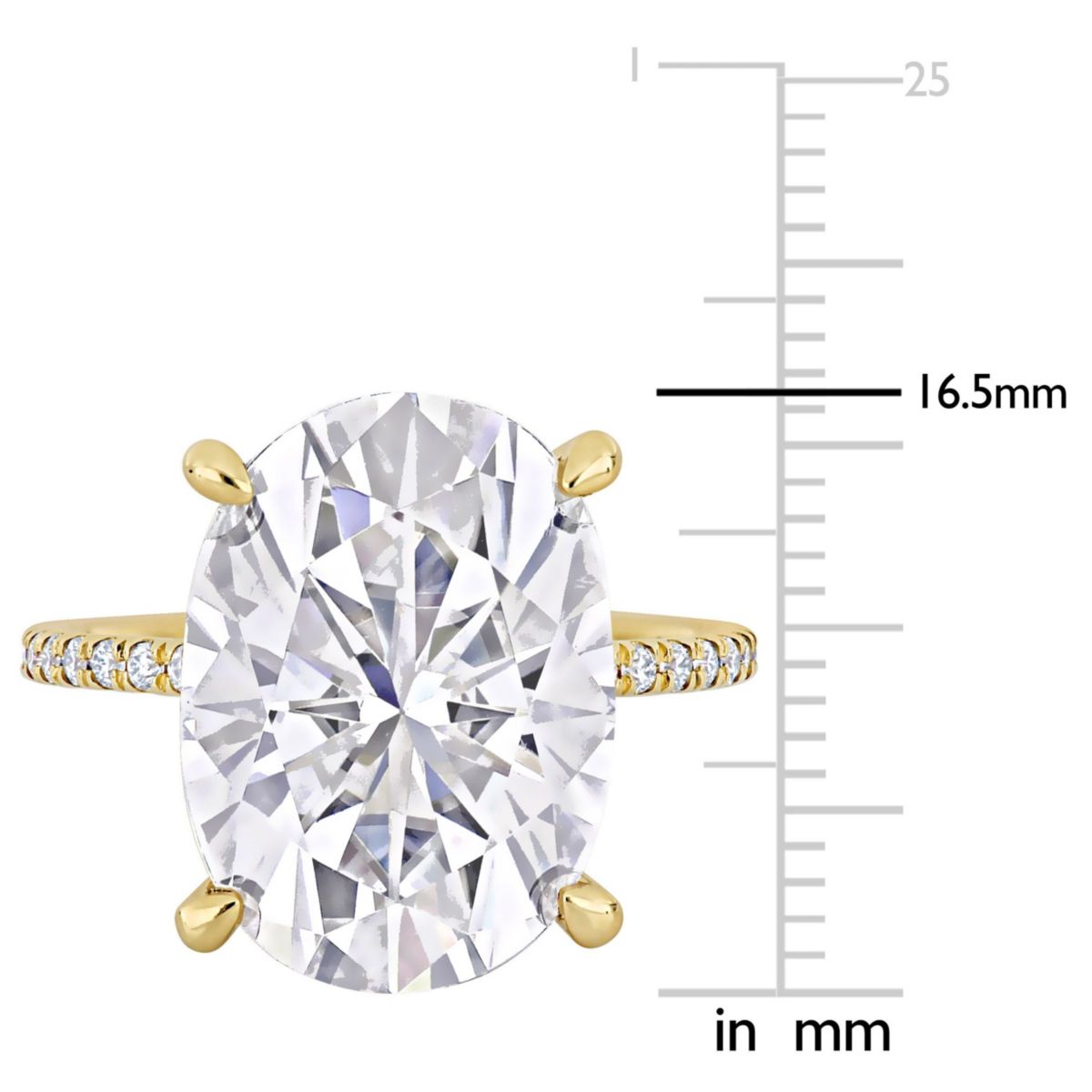Lab Created Created Moissanite Engagement Ring in 10k Yellow Gold