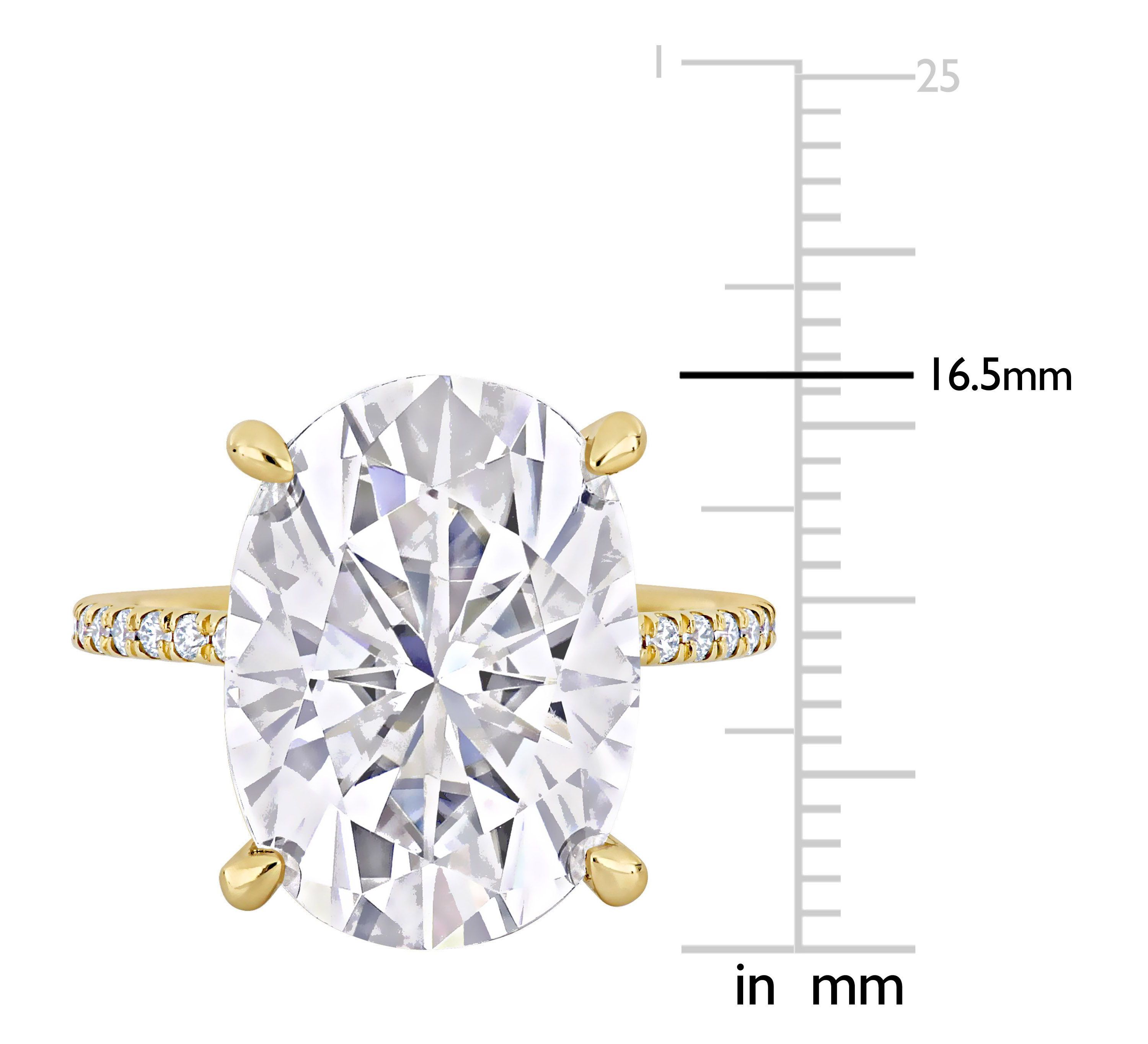 Lab Created Created Moissanite Engagement Ring in 10k Yellow Gold