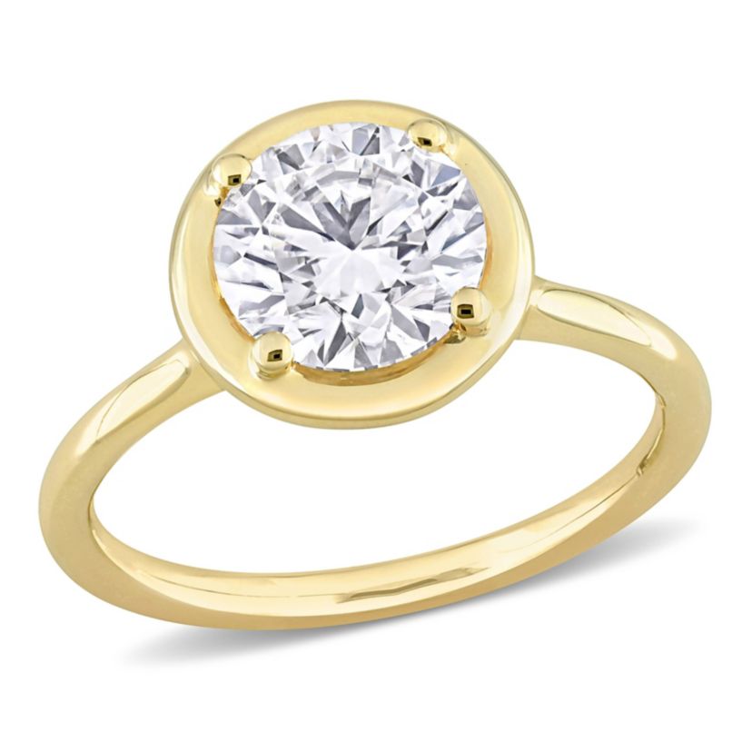 Lab Created Created Moissanite Engagement Ring in 10k Yellow Gold