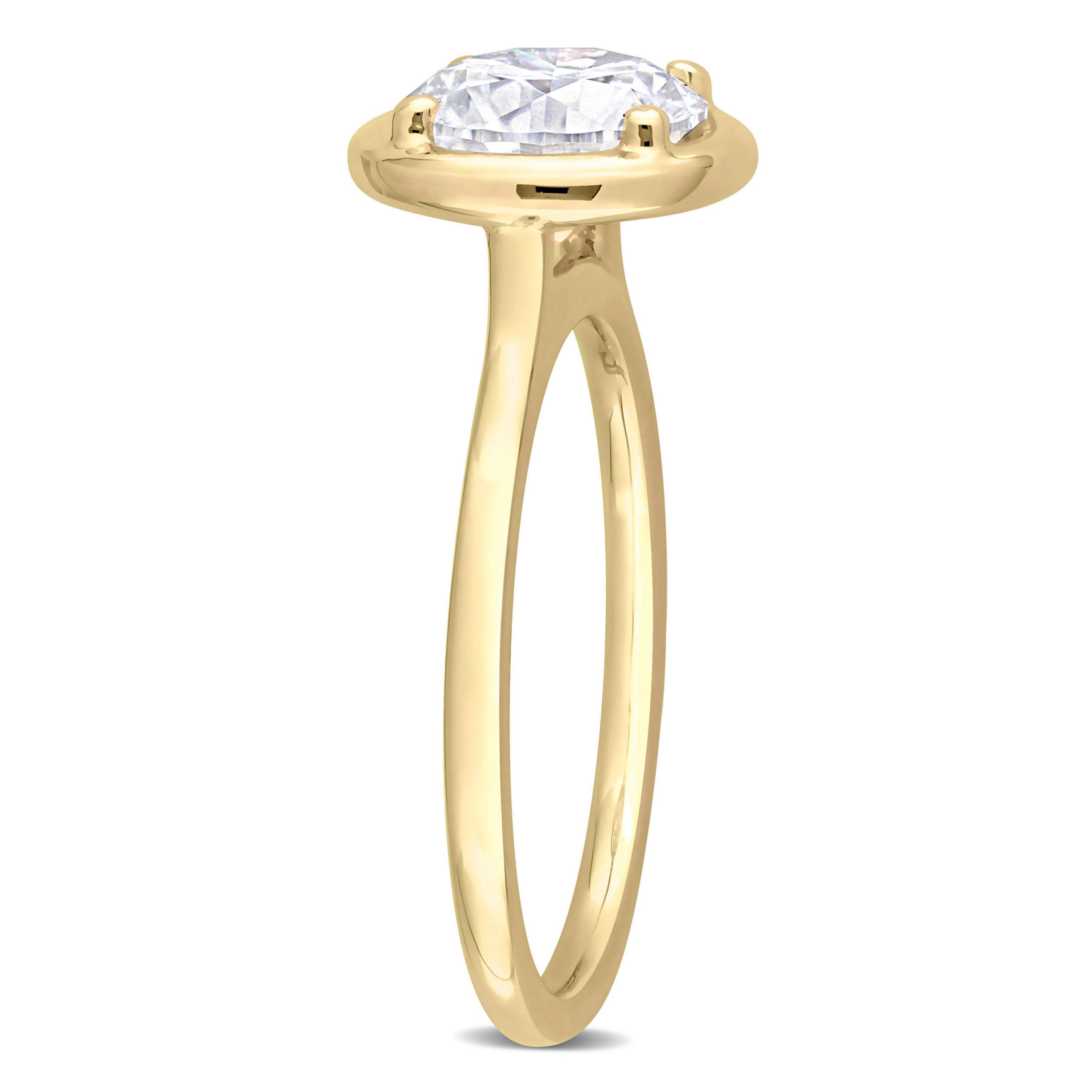 Lab Created Created Moissanite Engagement Ring in 10k Yellow Gold