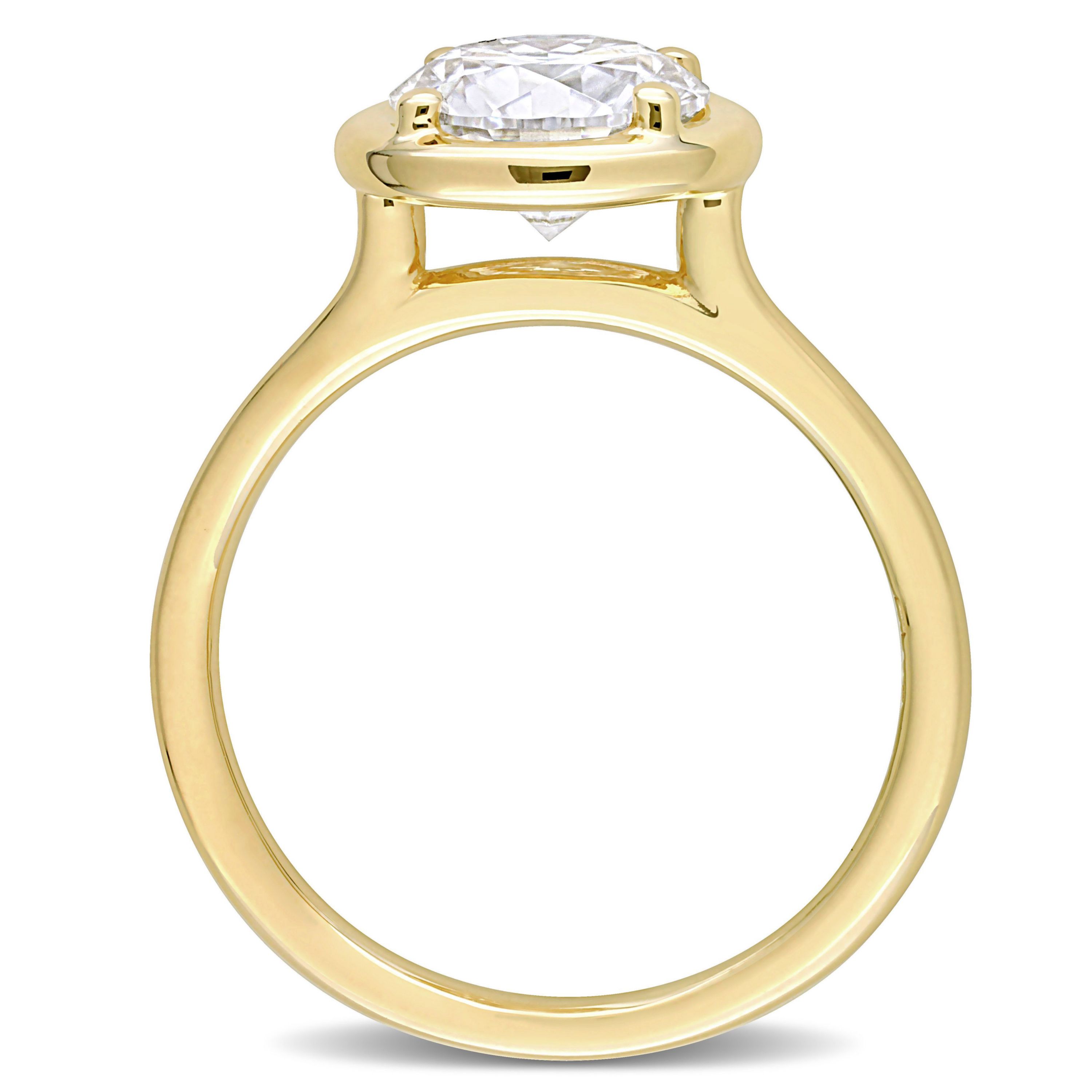 Lab Created Created Moissanite Engagement Ring in 10k Yellow Gold