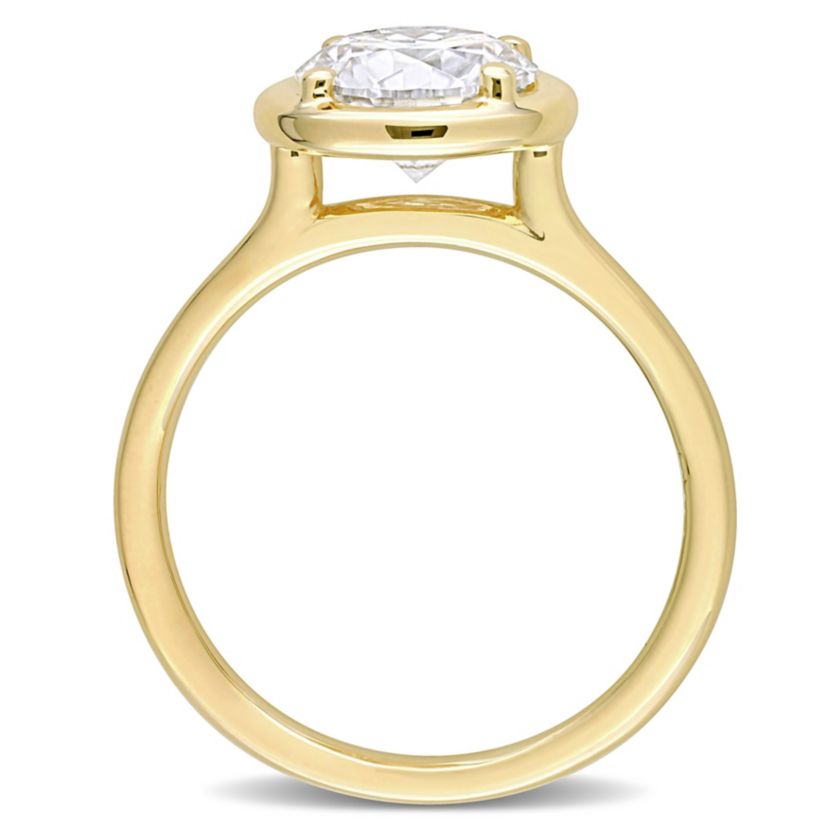 Lab Created Created Moissanite Engagement Ring in 10k Yellow Gold