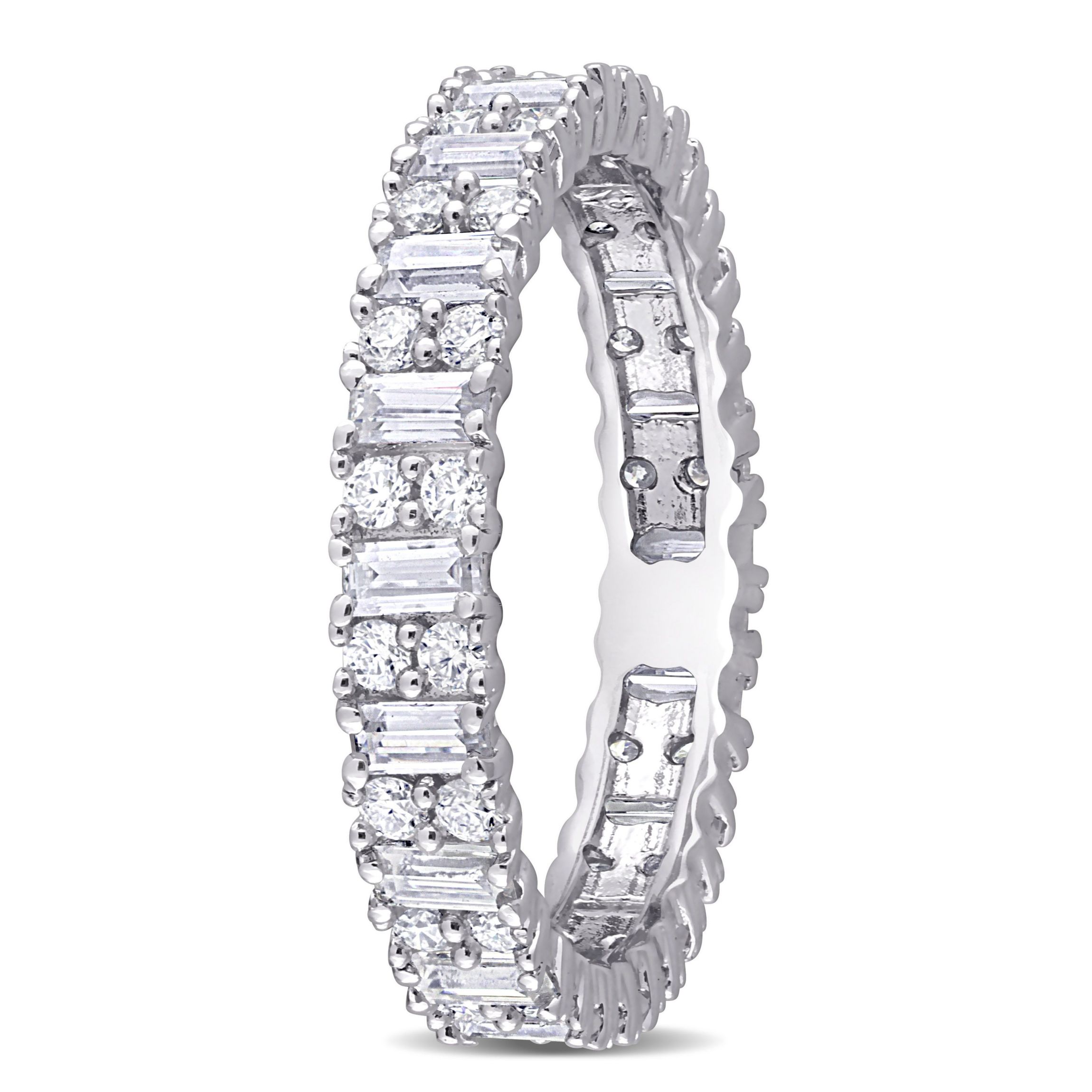 Lab Created Created Moissanite Eternity Ring in Sterling Silver