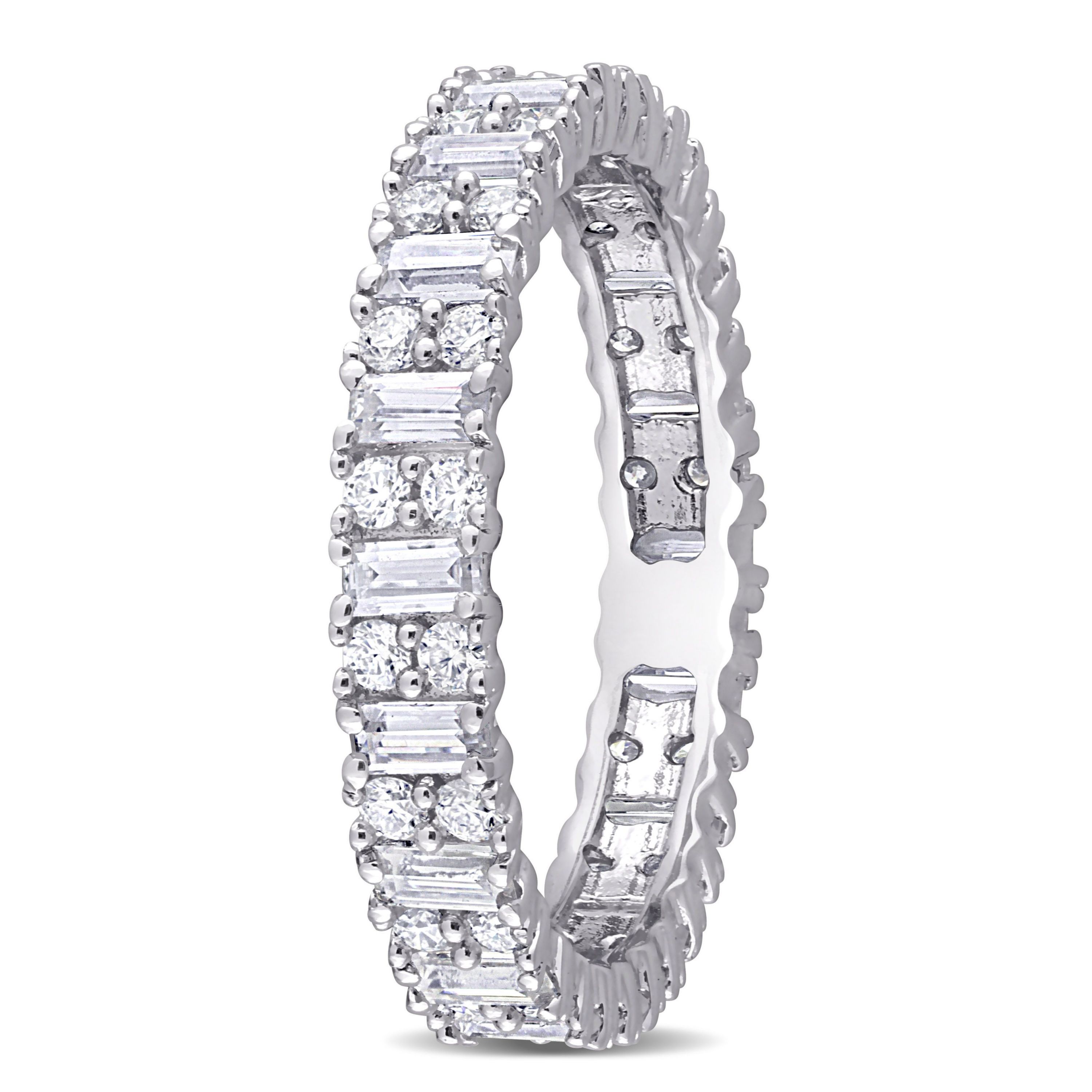 Lab Created Created Moissanite Eternity Ring in Sterling Silver