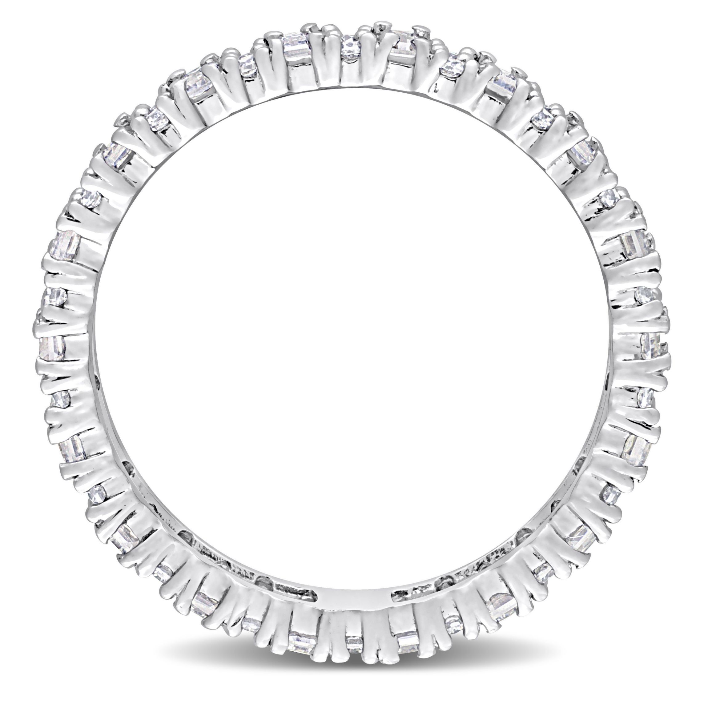 Lab Created Created Moissanite Eternity Ring in Sterling Silver