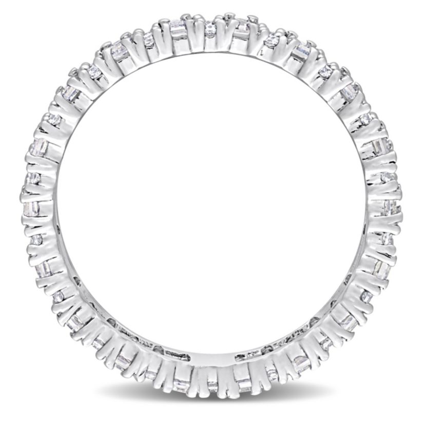 Lab Created Created Moissanite Eternity Ring in Sterling Silver