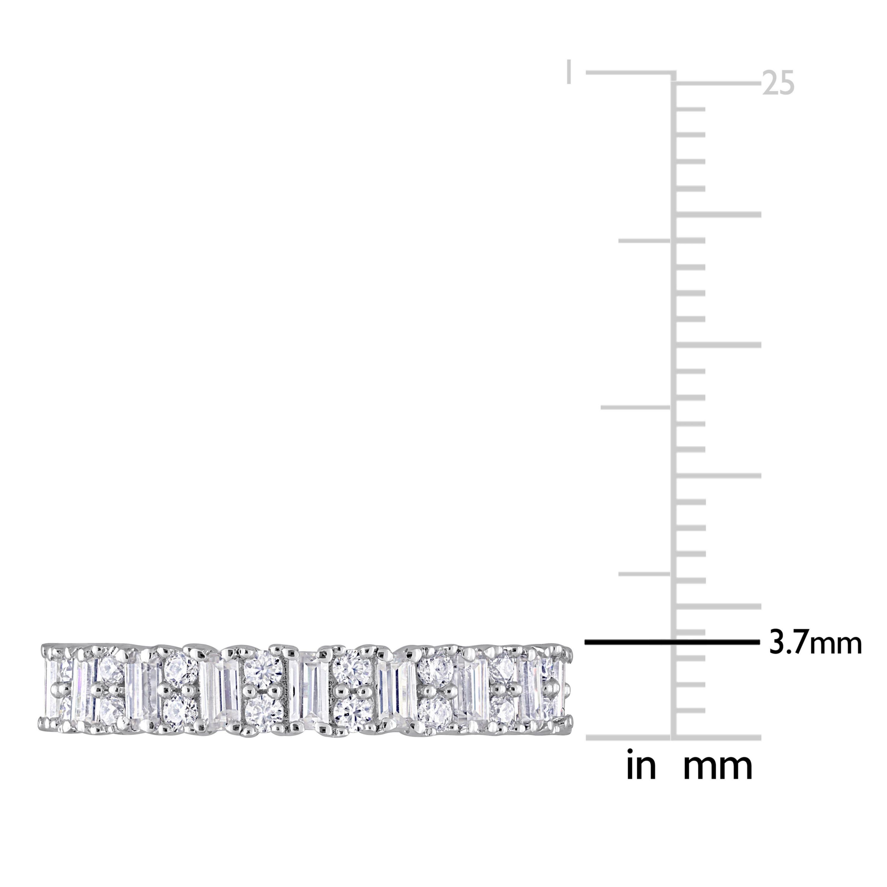 Lab Created Created Moissanite Eternity Ring in Sterling Silver