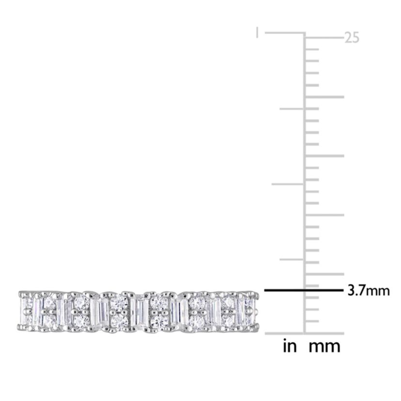 Lab Created Created Moissanite Eternity Ring in Sterling Silver