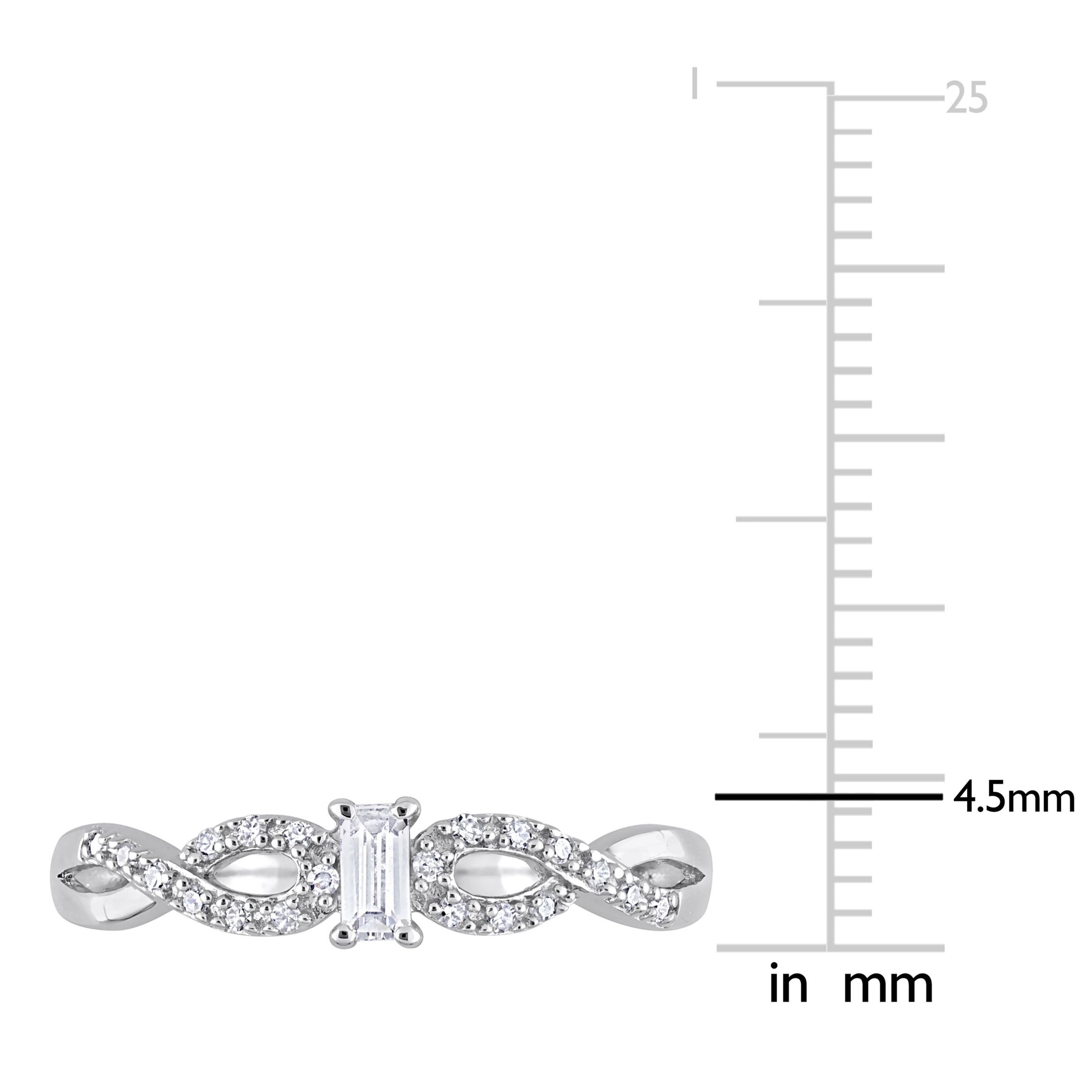 Lab Created 1/5 ct. t.g.w. Created White Sapphire and 1/10 ct. t.w. Diamond Open Infinity Ring in Sterling Silver