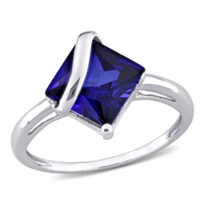 Belk & Co 3.06 ct. t.g.w. Created Blue Sapphire Cocktail Ring in 10K White Gold, 4.5 -  0075000407913