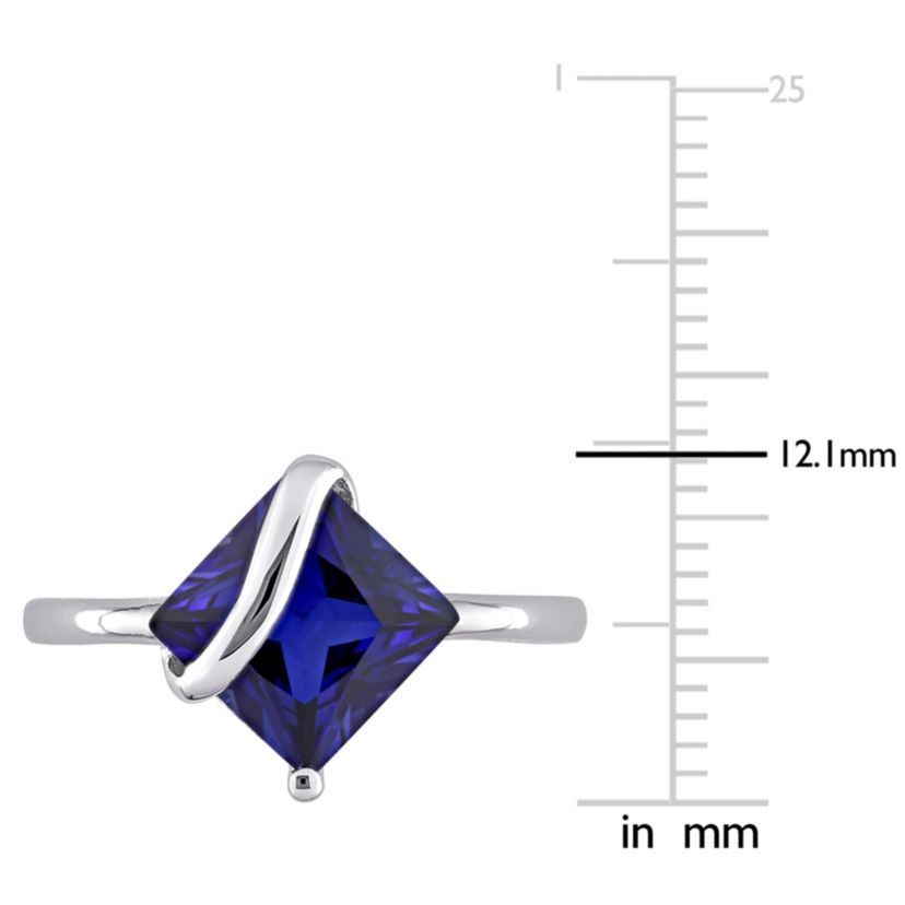 3.06 ct. t.g.w. Created Blue Sapphire Cocktail Ring in 10K White Gold