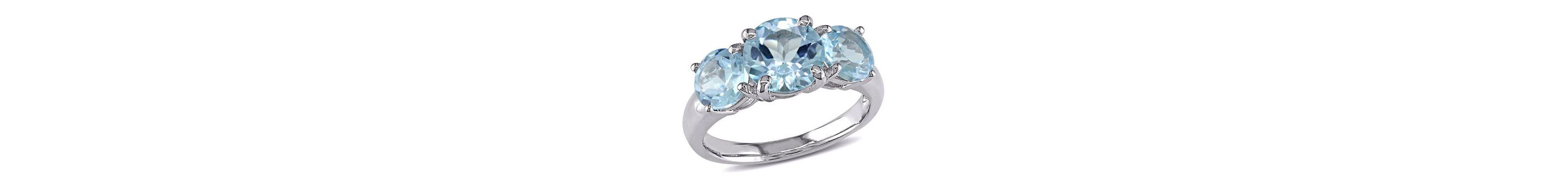4.38 ct. t.g.w. Sky Blue Topaz 3-Stone Ring in Sterling Silver