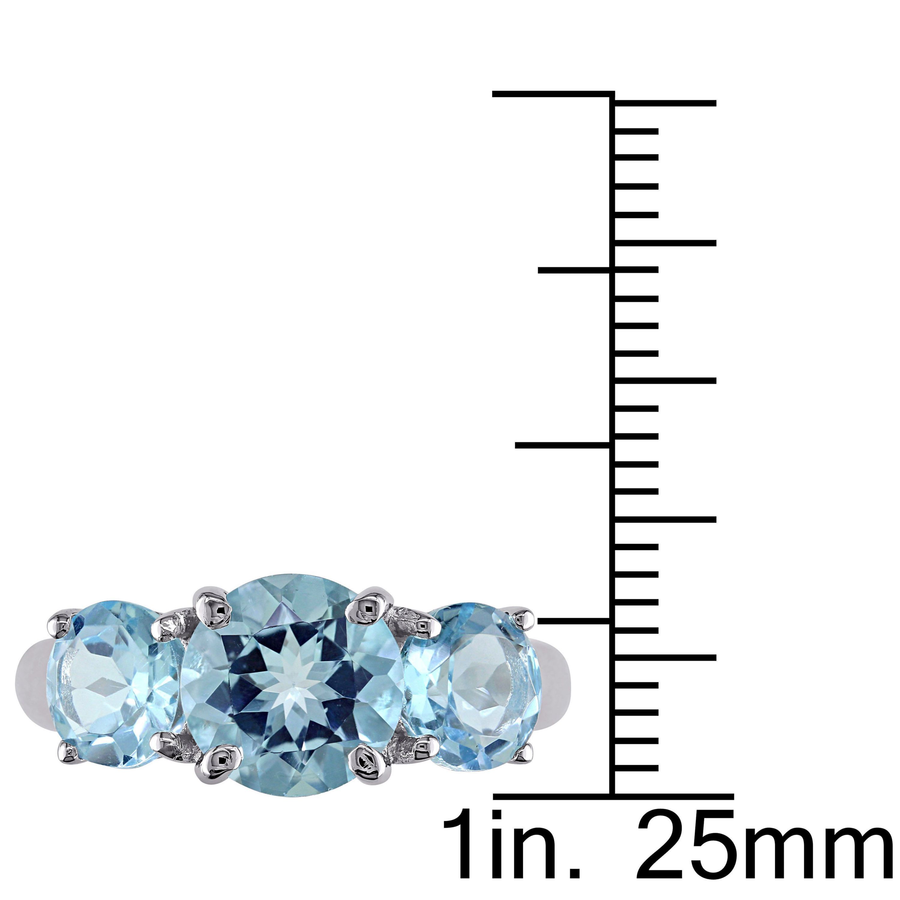4.38 ct. t.g.w. Sky Blue Topaz 3-Stone Ring in Sterling Silver