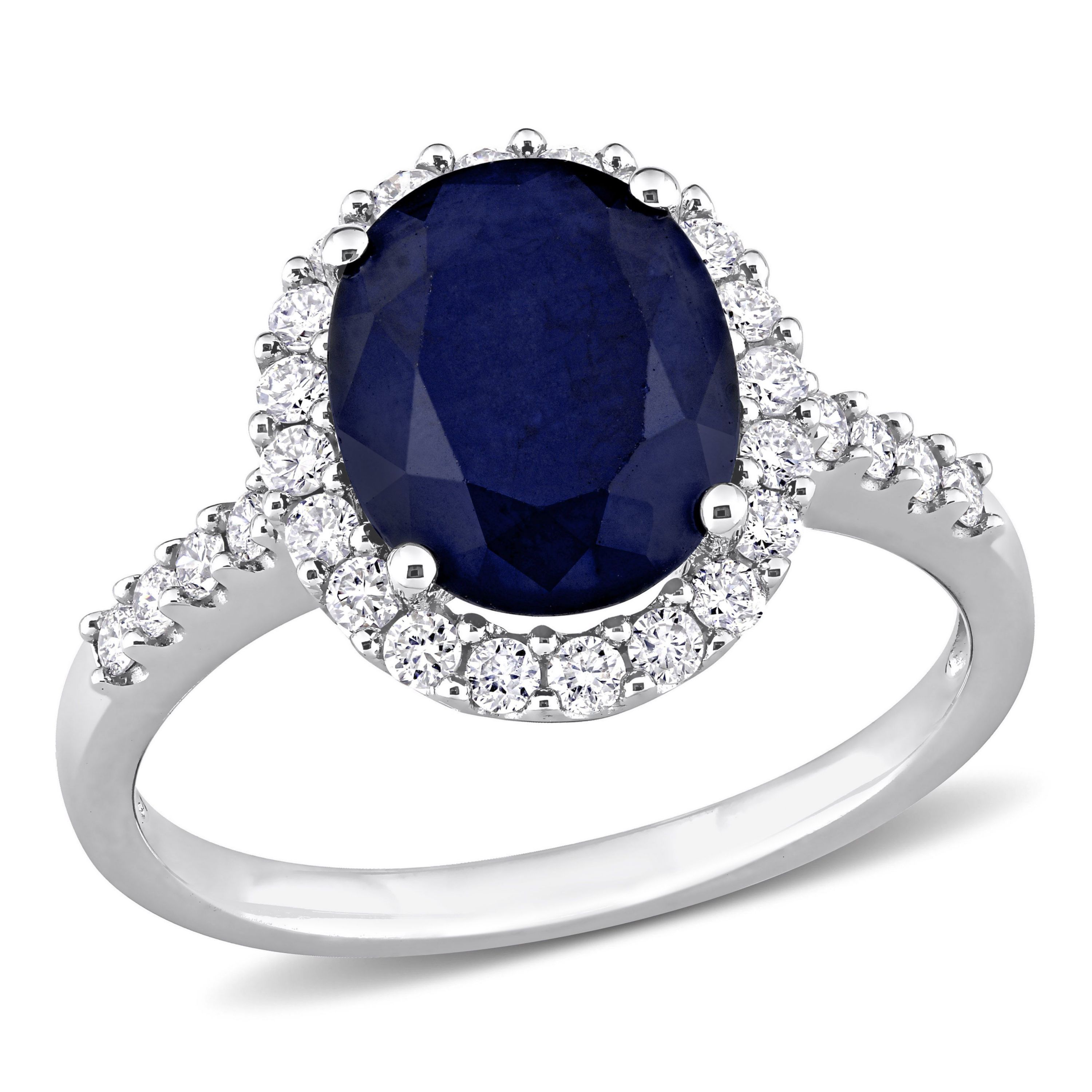 3.3 ct. t.g.w. Diffused Sapphire and 2/5 ct. t.w. Diamond Ring in 14K White Gold
