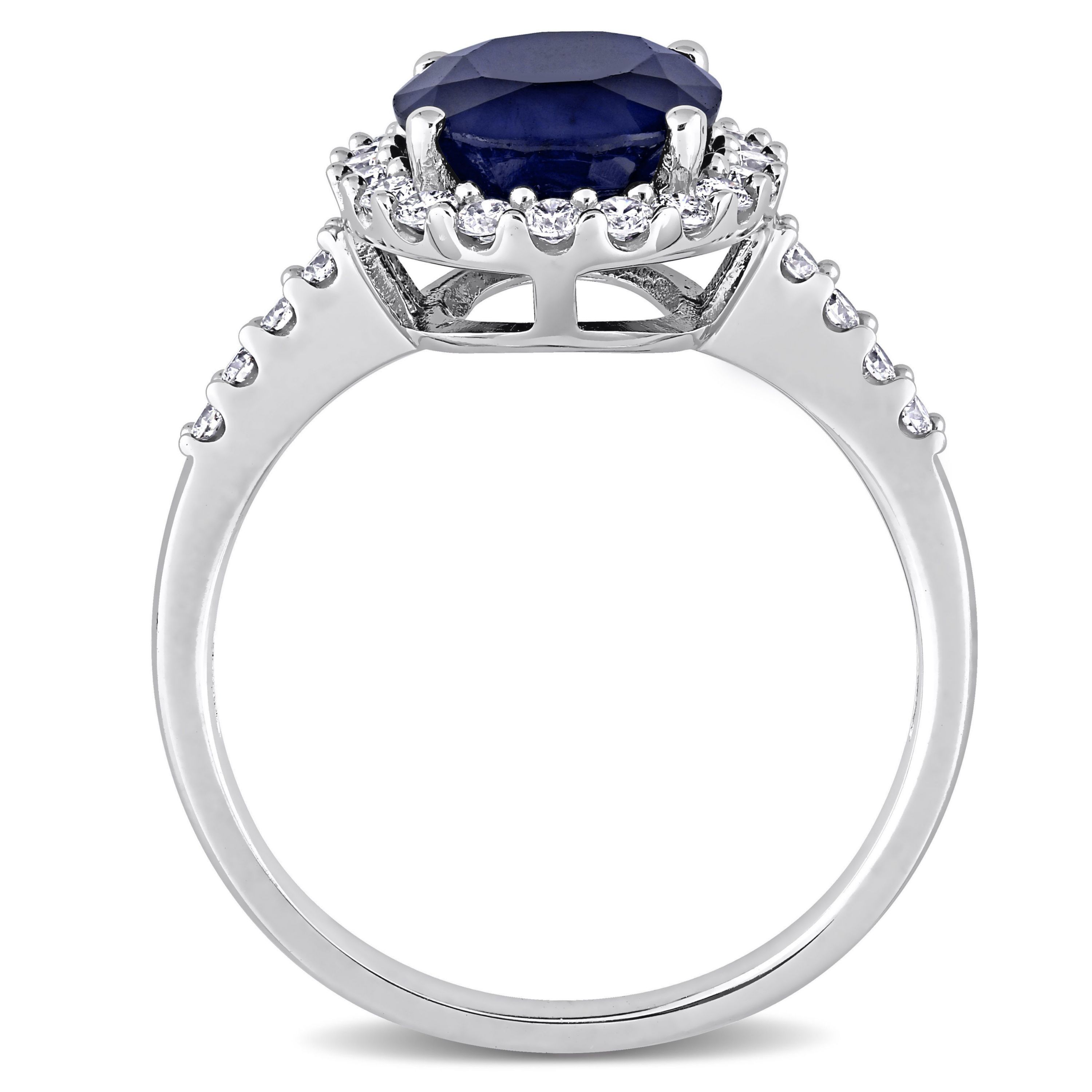 3.3 ct. t.g.w. Diffused Sapphire and 2/5 ct. t.w. Diamond Ring in 14K White Gold