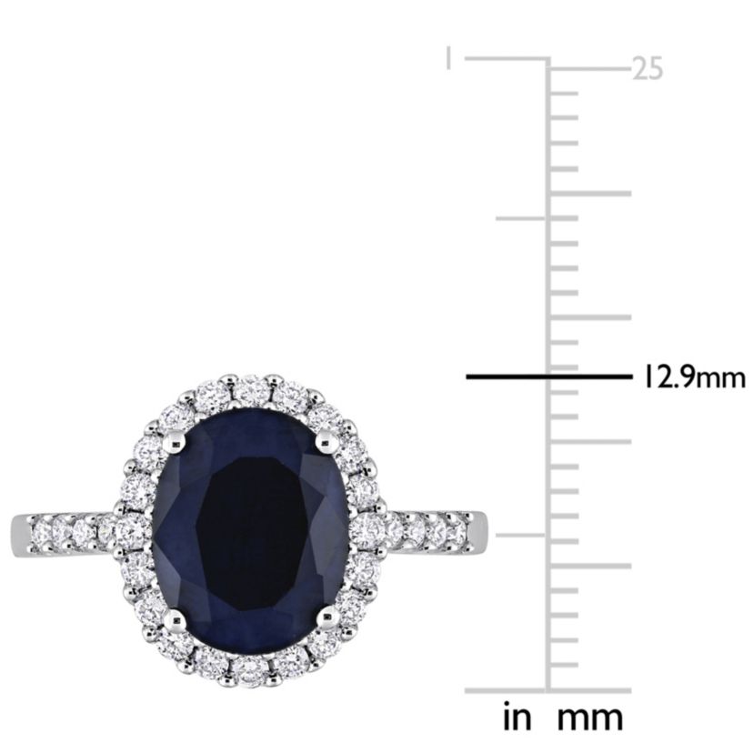 3.3 ct. t.g.w. Diffused Sapphire and 2/5 ct. t.w. Diamond Ring in 14K White Gold