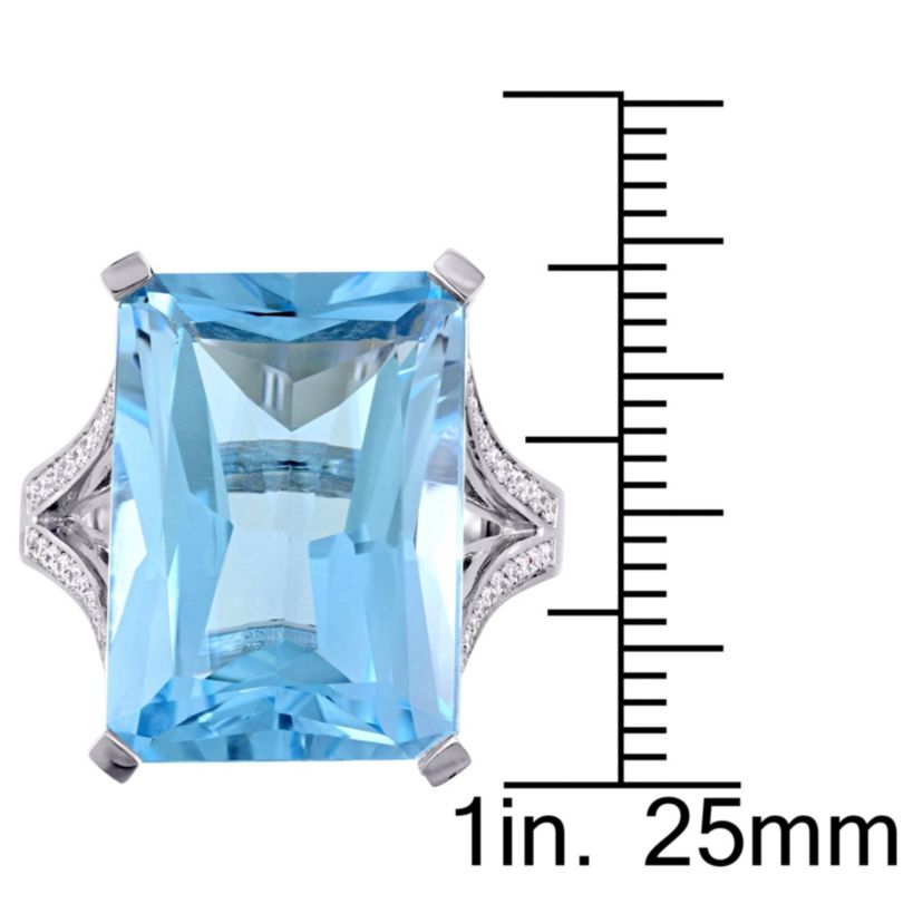 18 ct. t.g.w. Sky Blue Topaz and 2/5 ct. t.w. Diamond Cocktail Ring in 14K White Gold