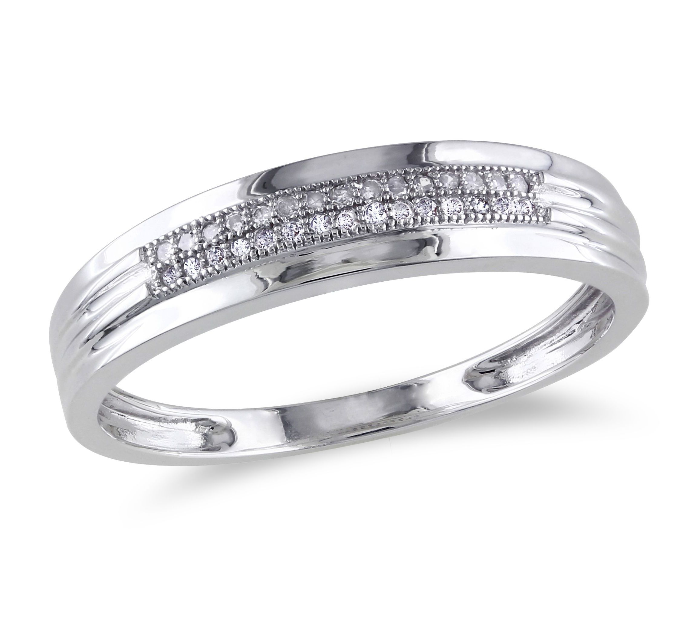 1/10 ct. t.w. Diamond Mens Ring in 10K White Gold
