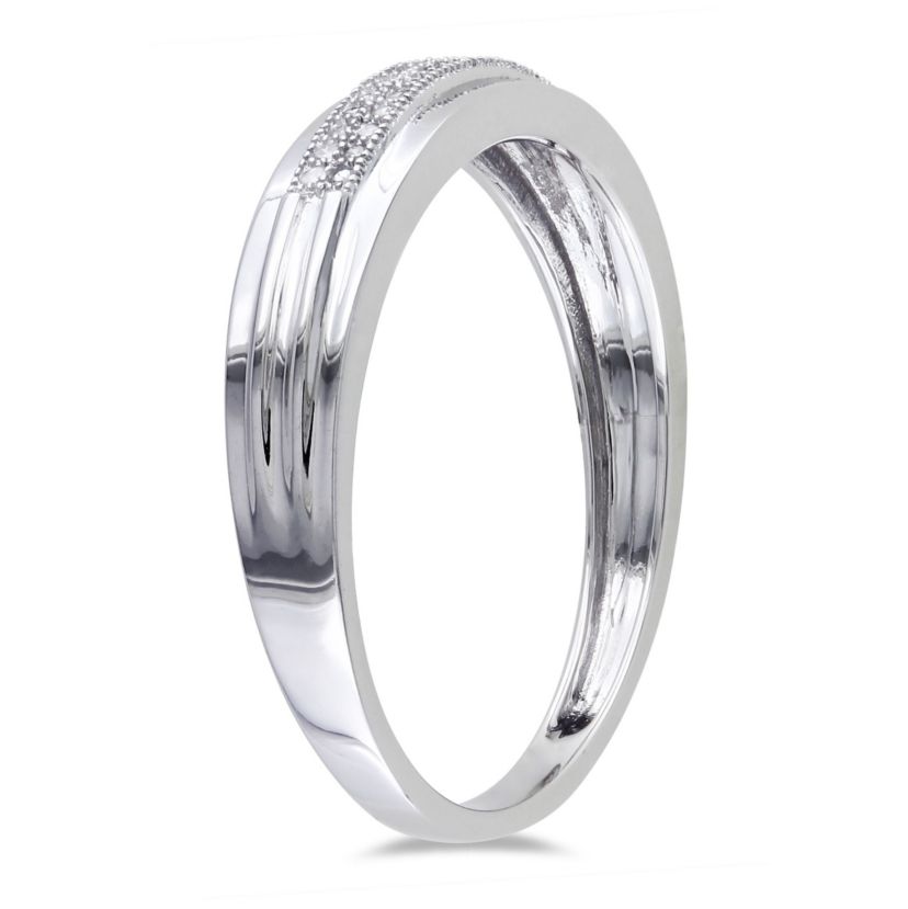 1/10 ct. t.w. Diamond Mens Ring in 10K White Gold