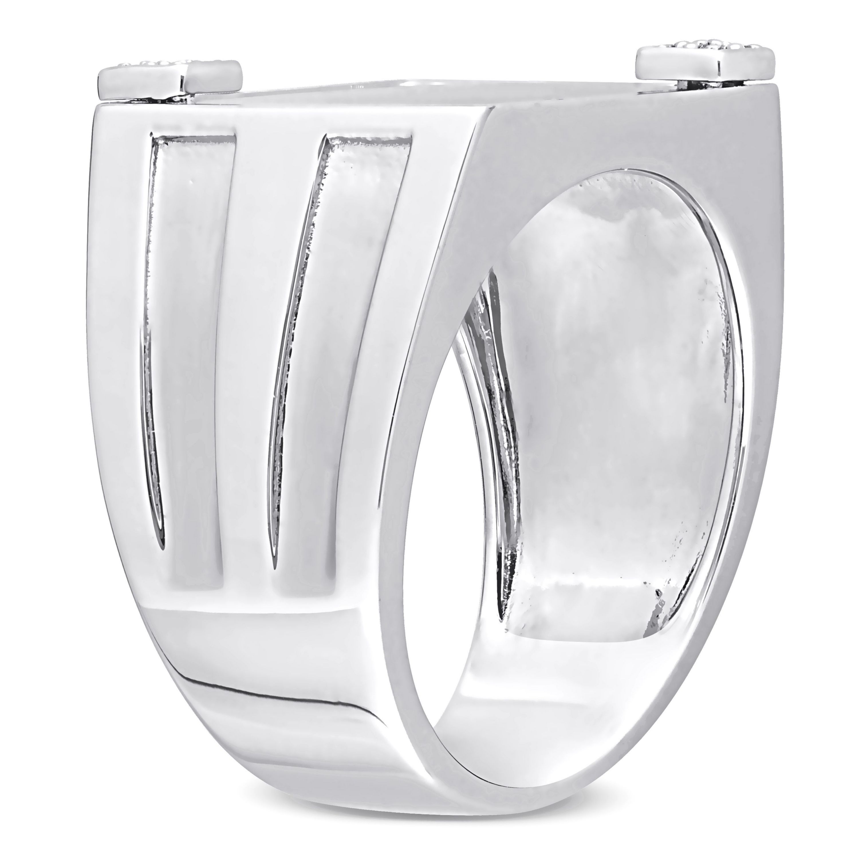 1/10 ct. t.w. Diamond and Black Onyx Mens Ring in Sterling Silver