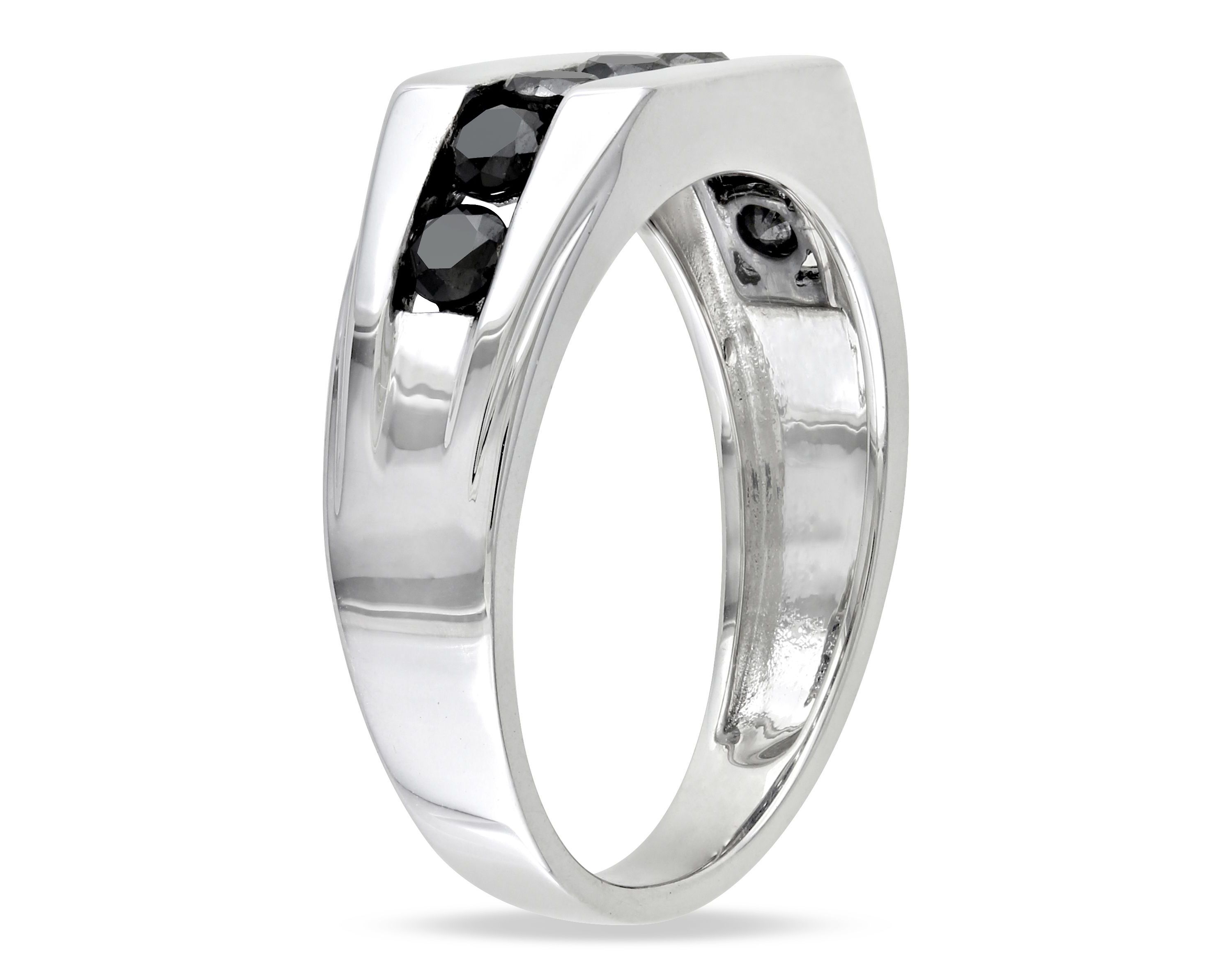 1 ct. t.w. Black Diamond Mens Ring in Sterling Silver