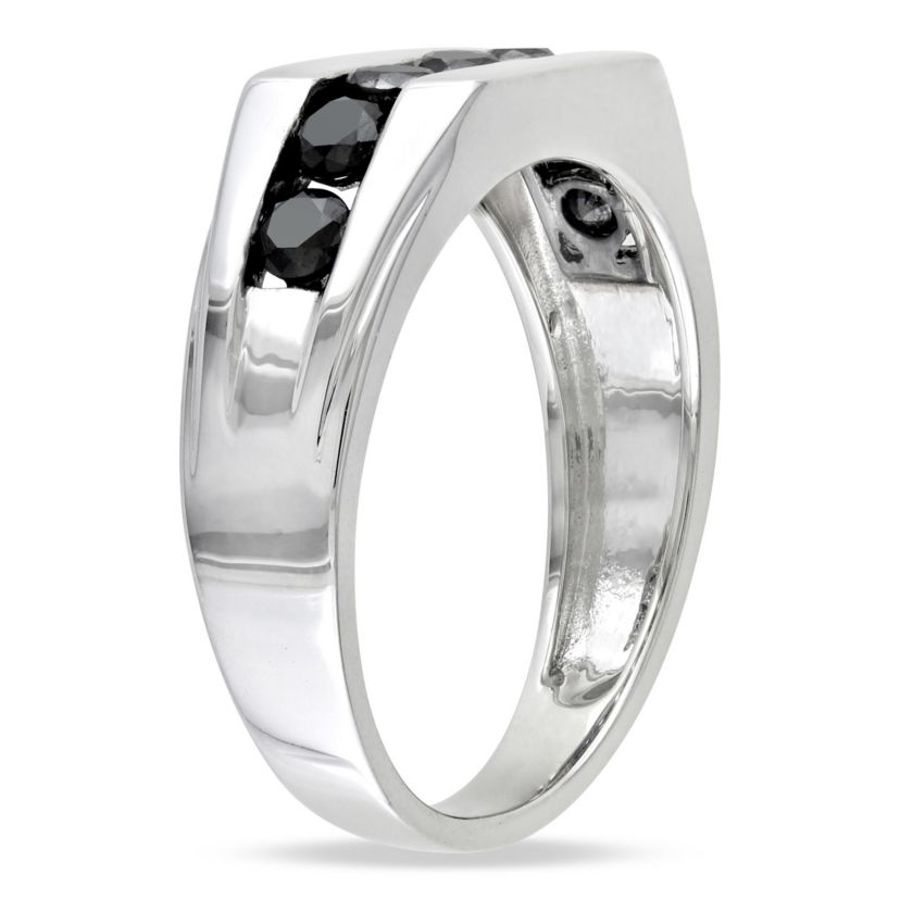 1 ct. t.w. Black Diamond Mens Ring in Sterling Silver
